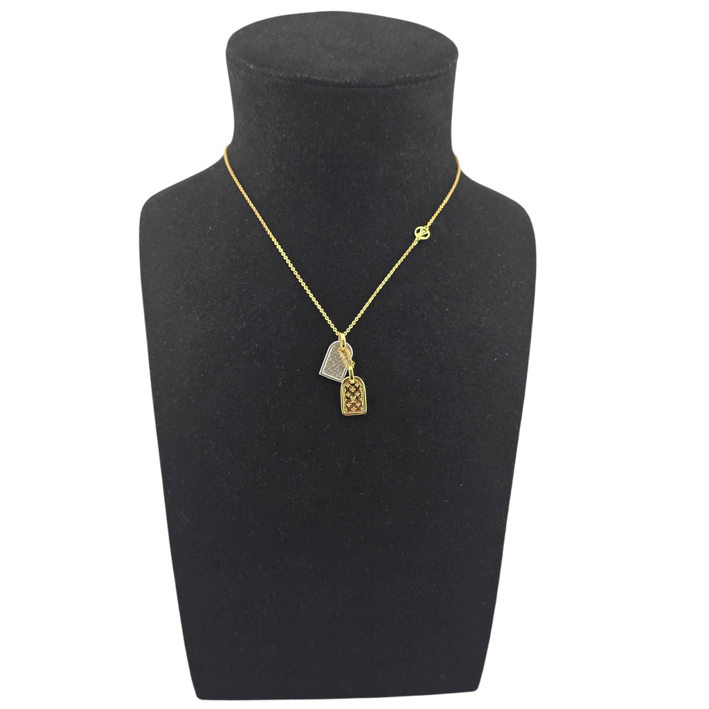 Louis Vuitton LV Nanogram Name Tag Necklace Gold