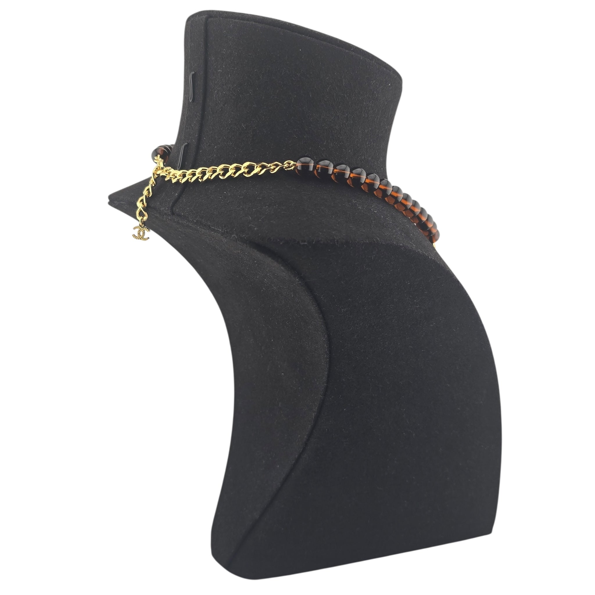 Chanel CC Brown Gold Bead Necklace 2025 CHANEL