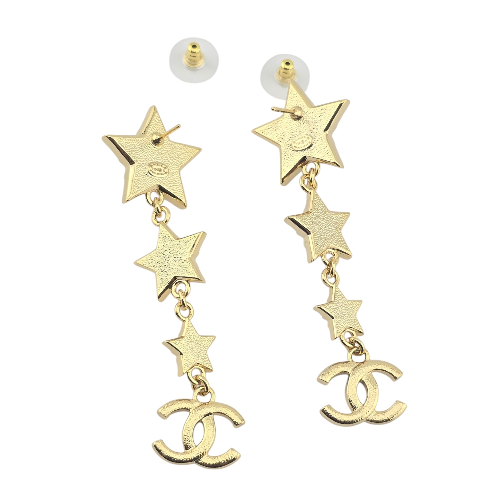 Chanel CC Gold Stars Drop Earrings 2024 CHANEL