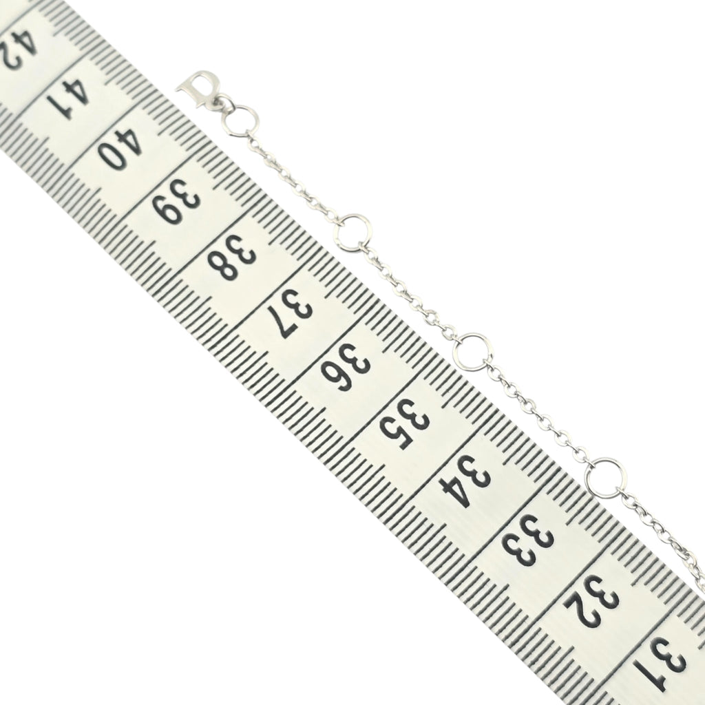 Christian Dior Crystal Flower Silver Choker Necklace DIOR