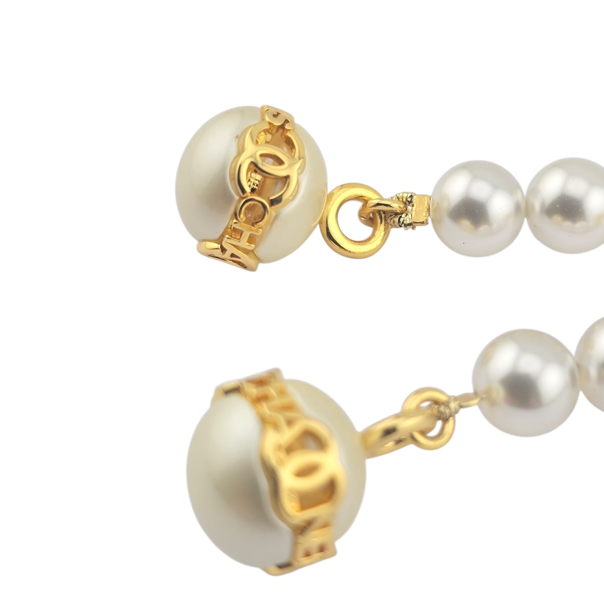 Chanel Gold Faux Pearl Dangle Earrings 2023 CHANEL