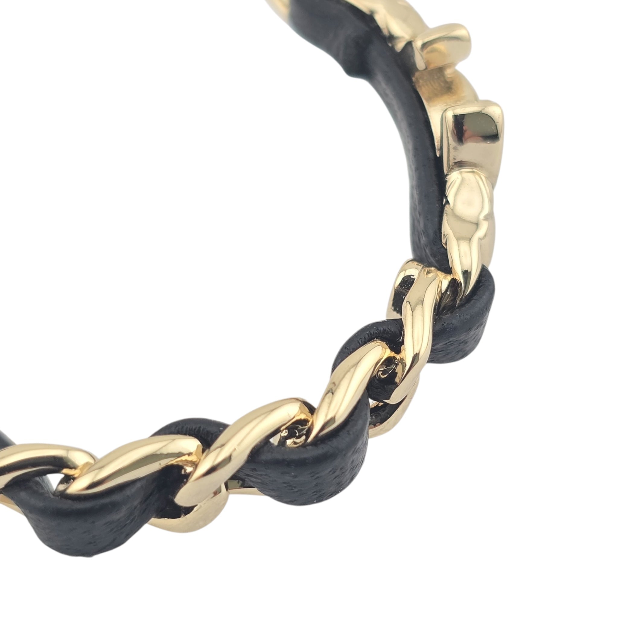 Chanel CC Turnlock Leather Metal Hoop Earrings 2021 CHANEL