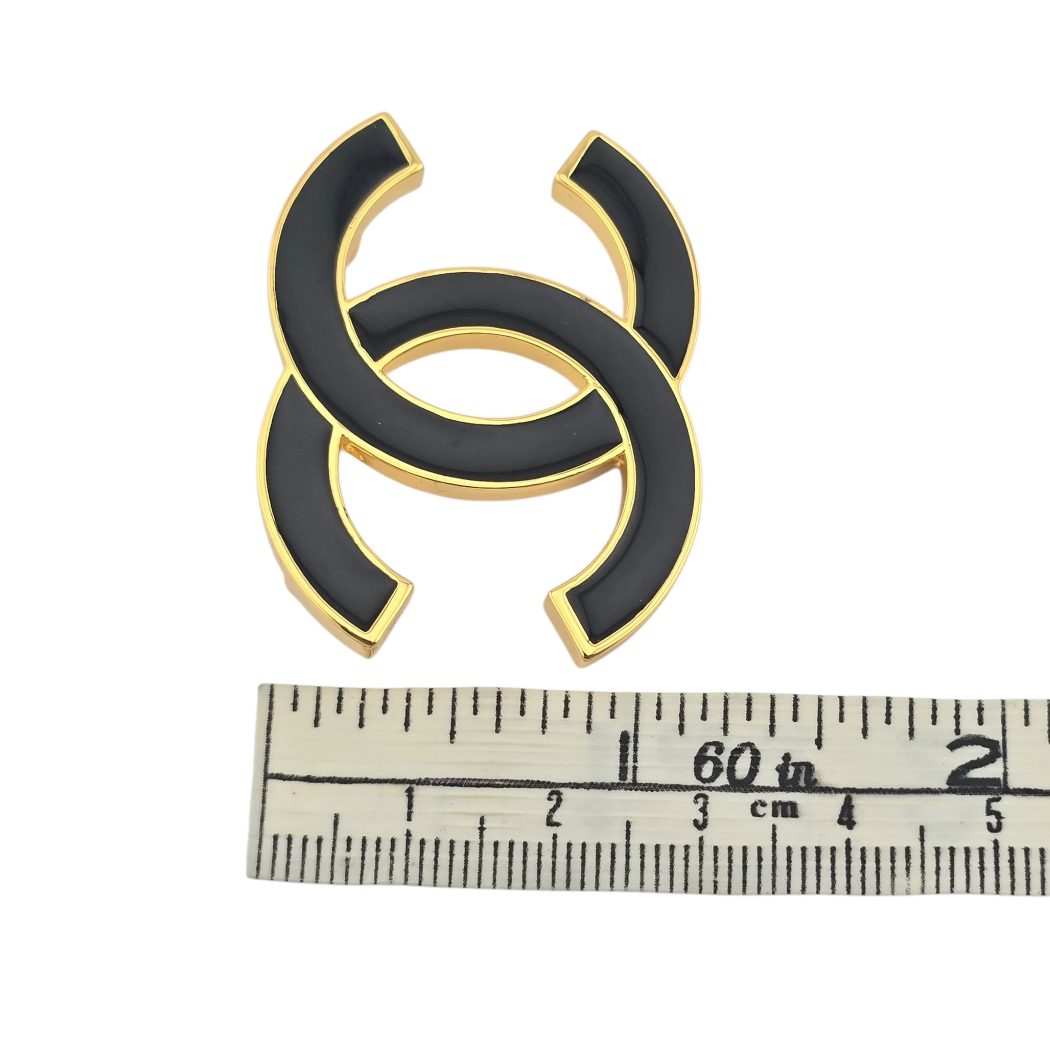 Chanel CC Gold Black Resin Brooch 2024 CHANEL