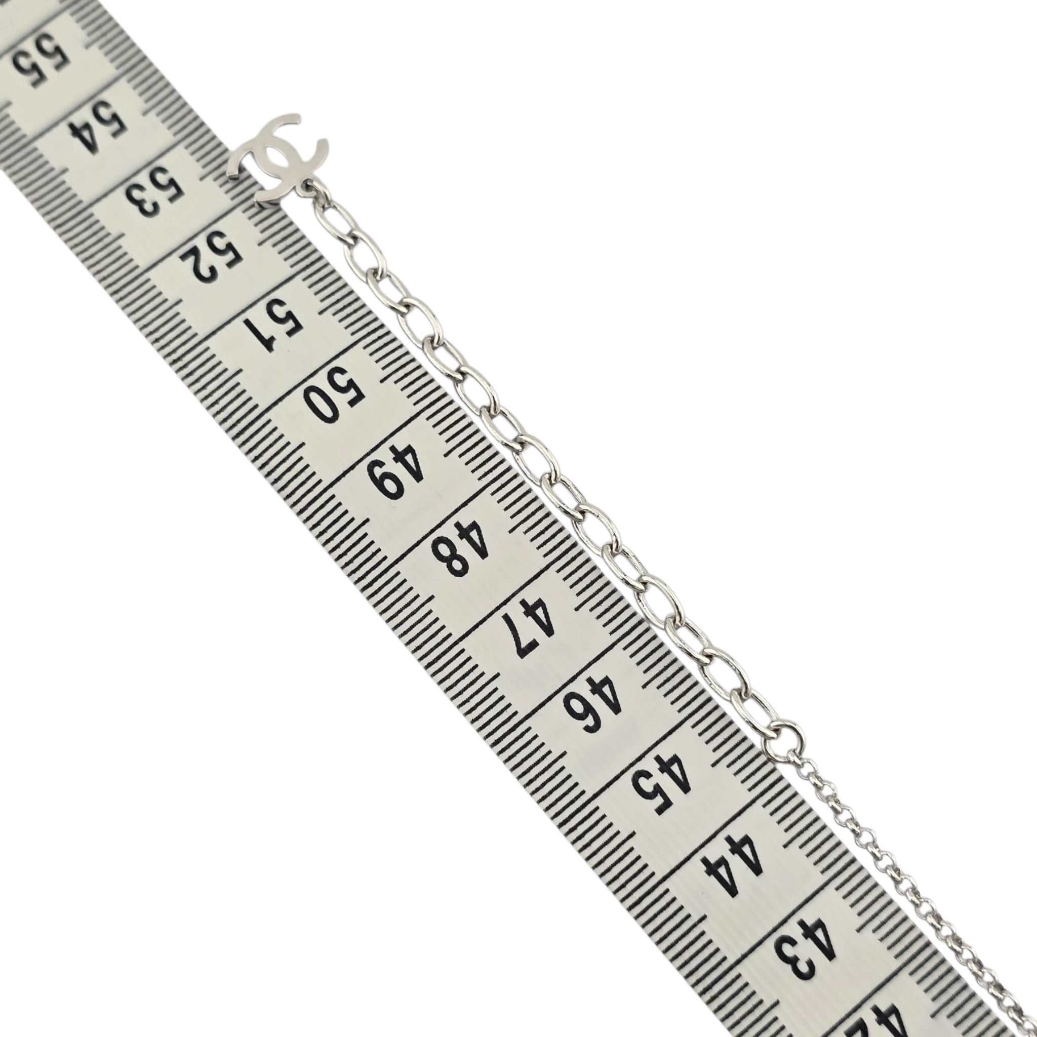 Chanel CC Silver Drop Pendant Necklace 2025 CHANEL