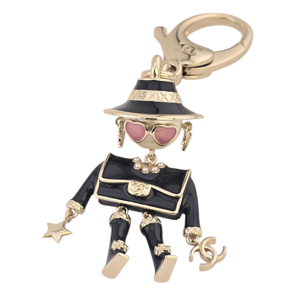 Chanel CC Robot Black Key Ring Bag Charm 25B CHANEL