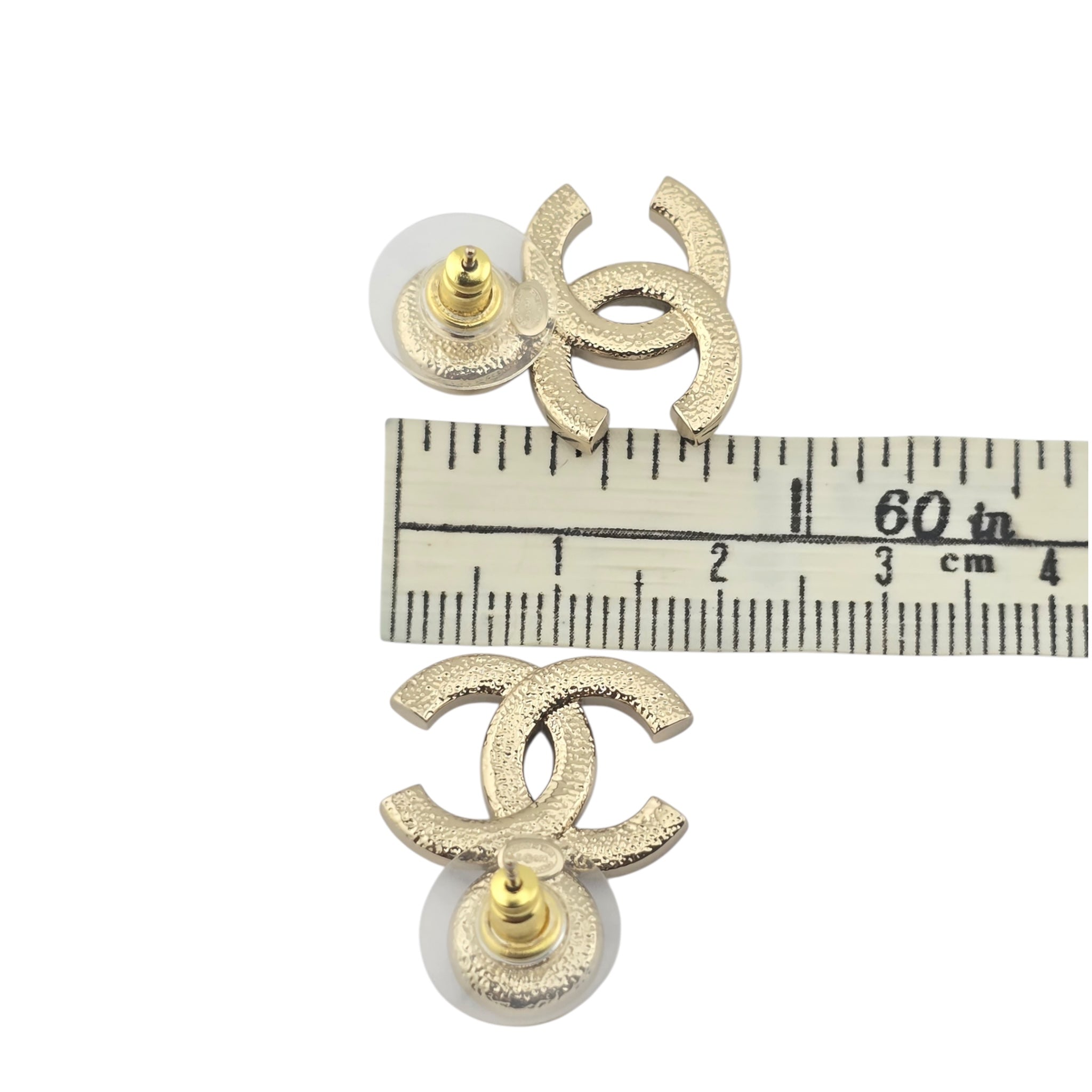 Chanel CC Black Enamel Gold Earrings 2025 CHANEL