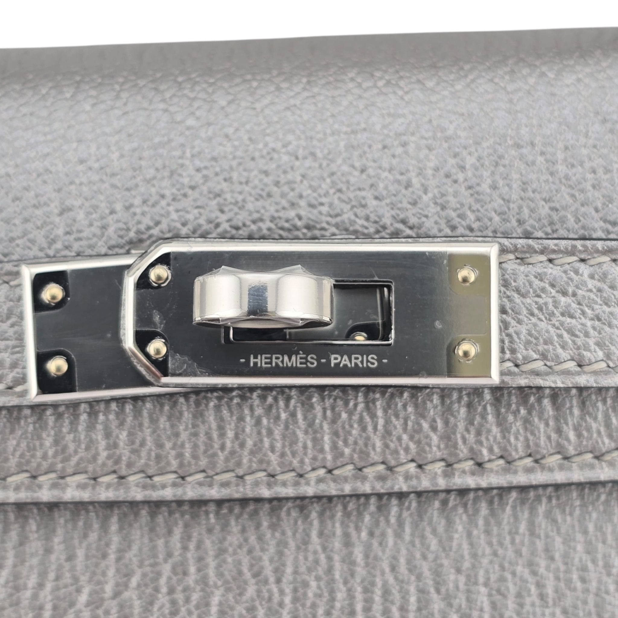 Hermes Mini Kelly II Gris Argente Chevre Chamkilight Palladium Hardware HERMES