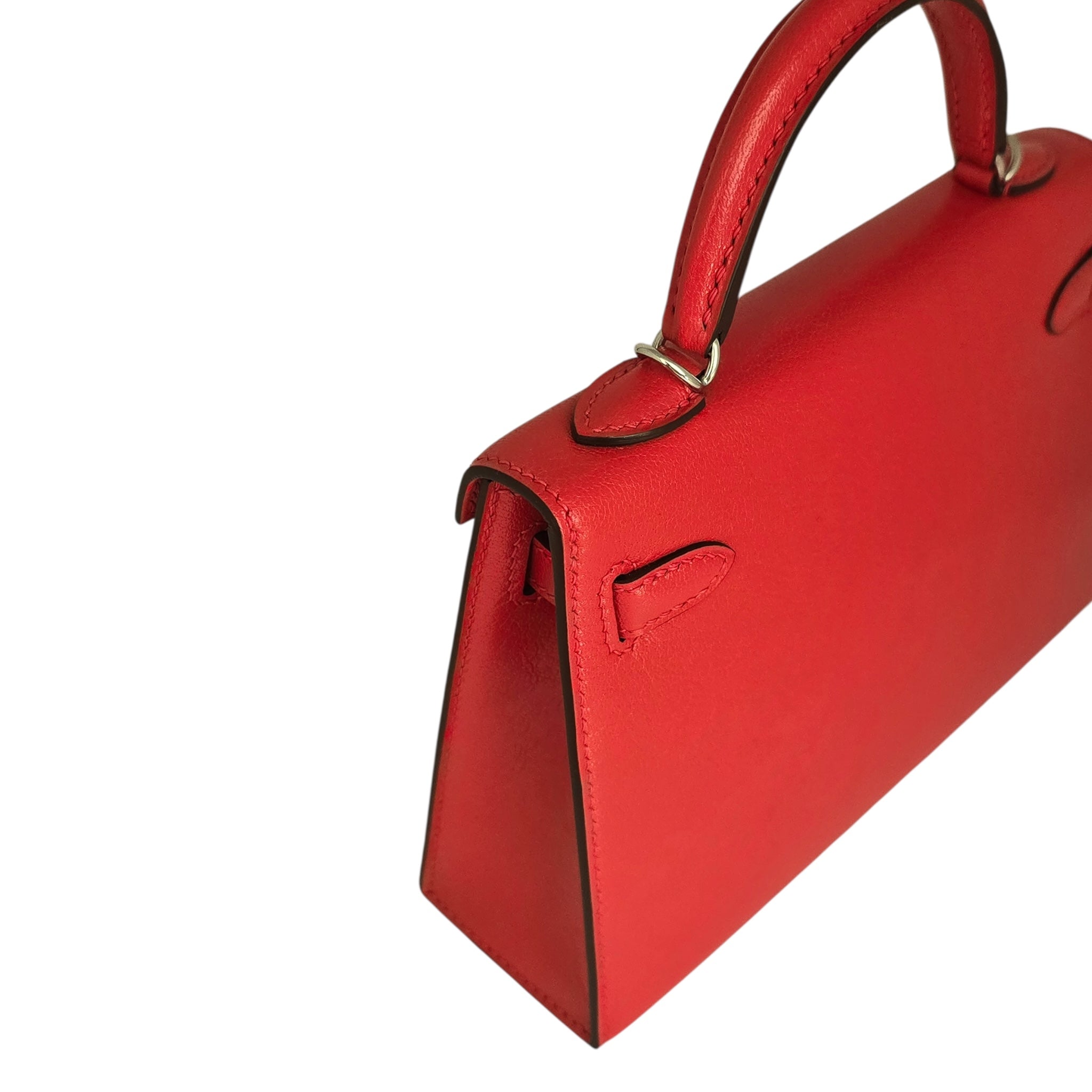 Hermes Mini Kelly II Rouge De Coeur Chèvre Chamkila Palladium Hardware HERMES