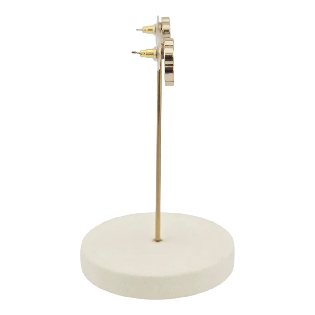 Chanel Logo Button Gold Earrings 2025 CHANEL