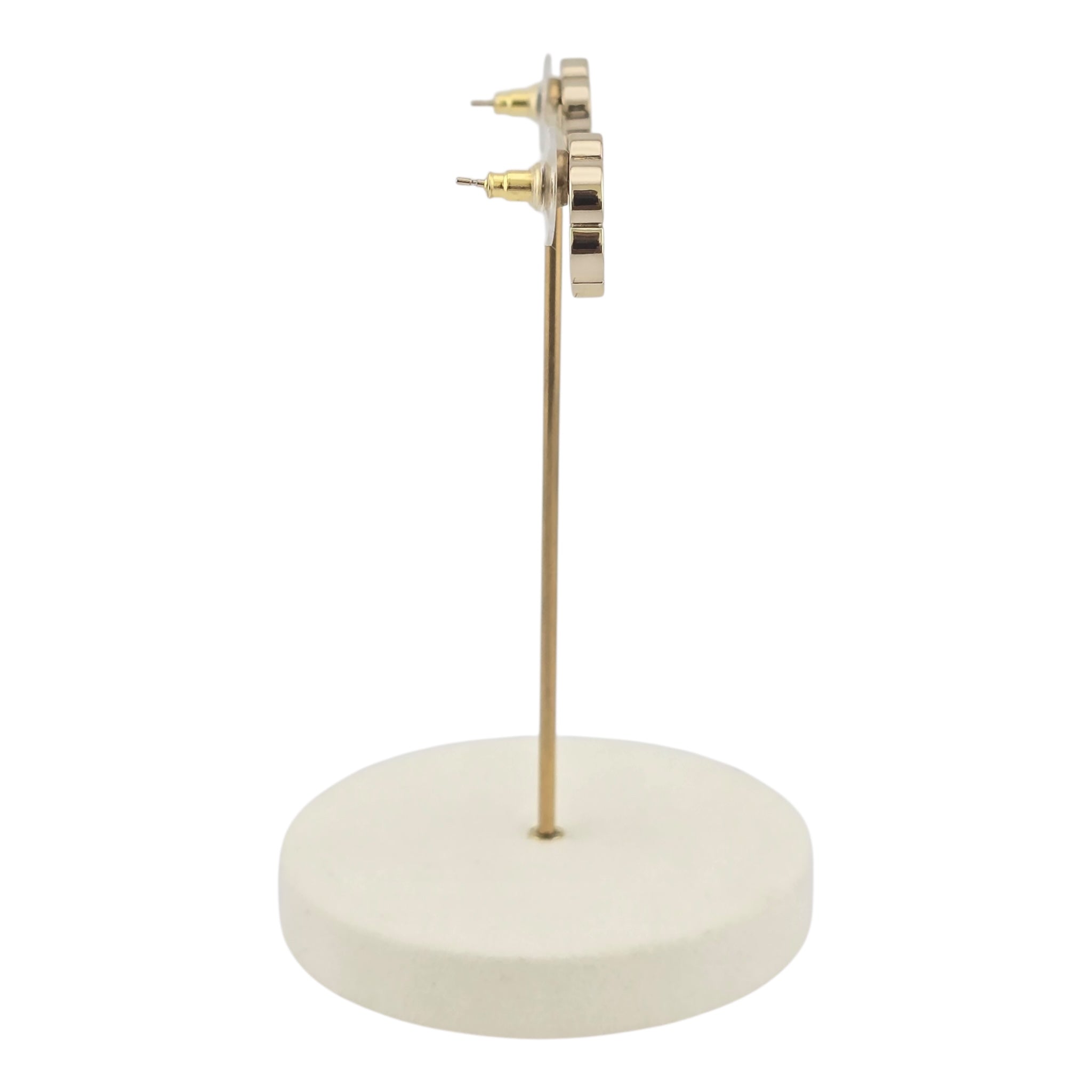 Chanel Logo Button Gold Earrings 2025 CHANEL