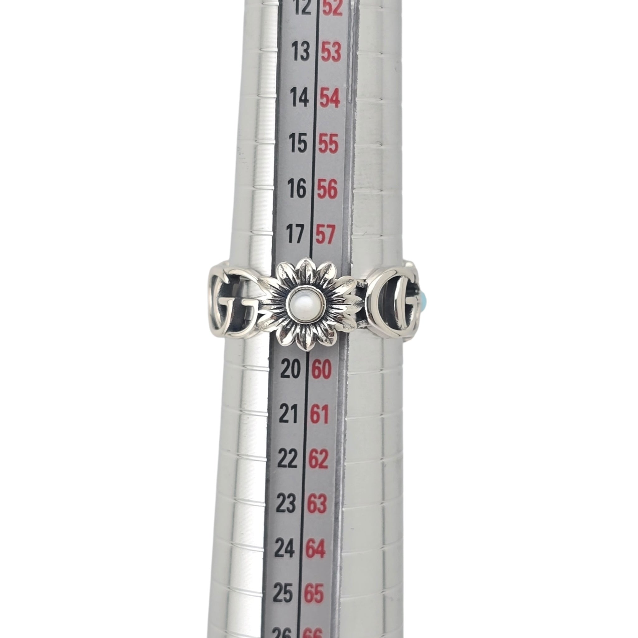 GUCCI GG Marmont Mother of Pearl Silver Ring GUCCI