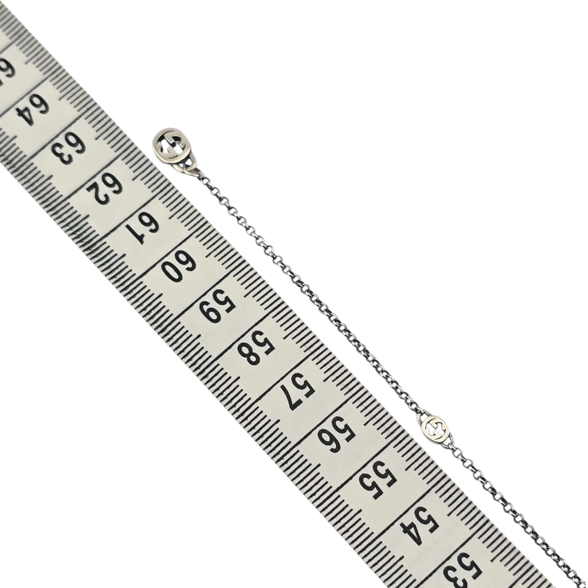 GUCCI Interlocking G Flower Sterling Silver Necklace GUCCI