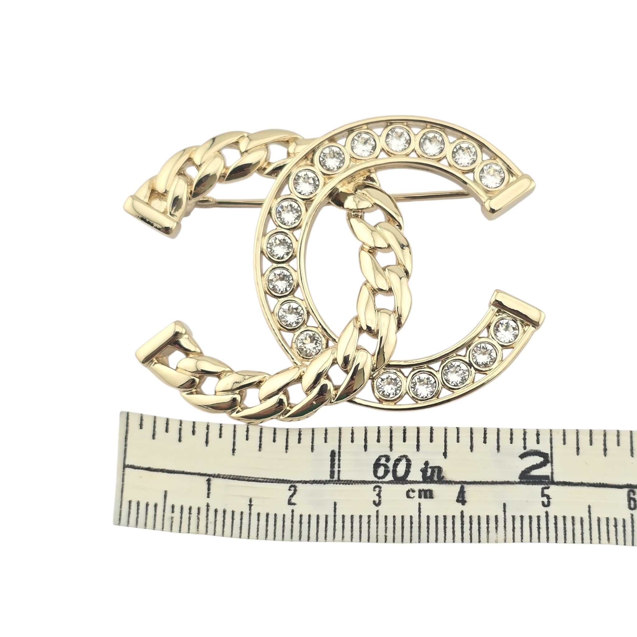 Chanel CC Gold Crystal Brooch 2024 CHANEL