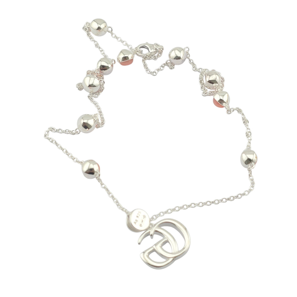 GUCCI GG Marmont Sterling Silver Pink Mother of Pearl Necklace GUCCI