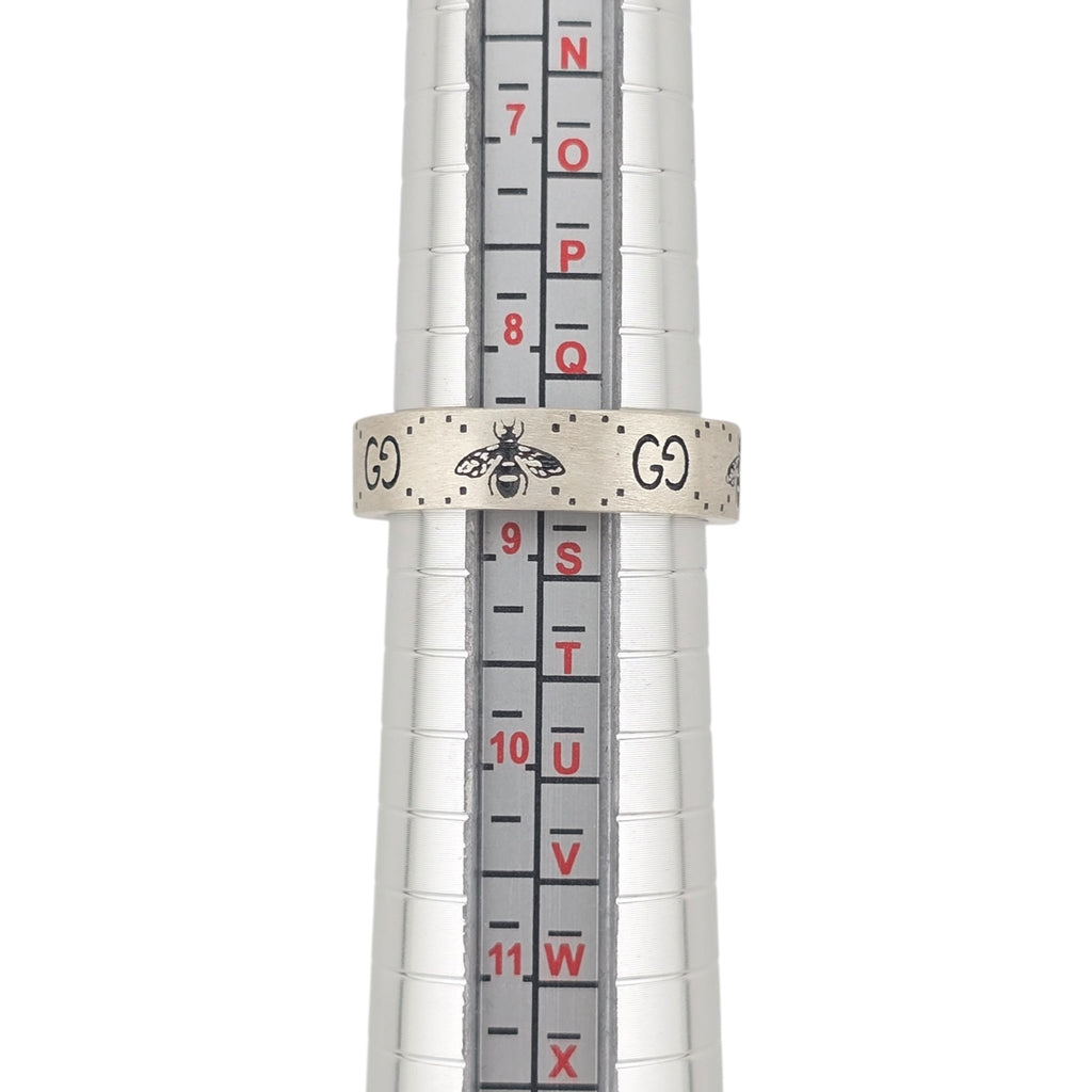 GUCCI GG Bee Motif 6mm Sterling Silver Ring GUCCI