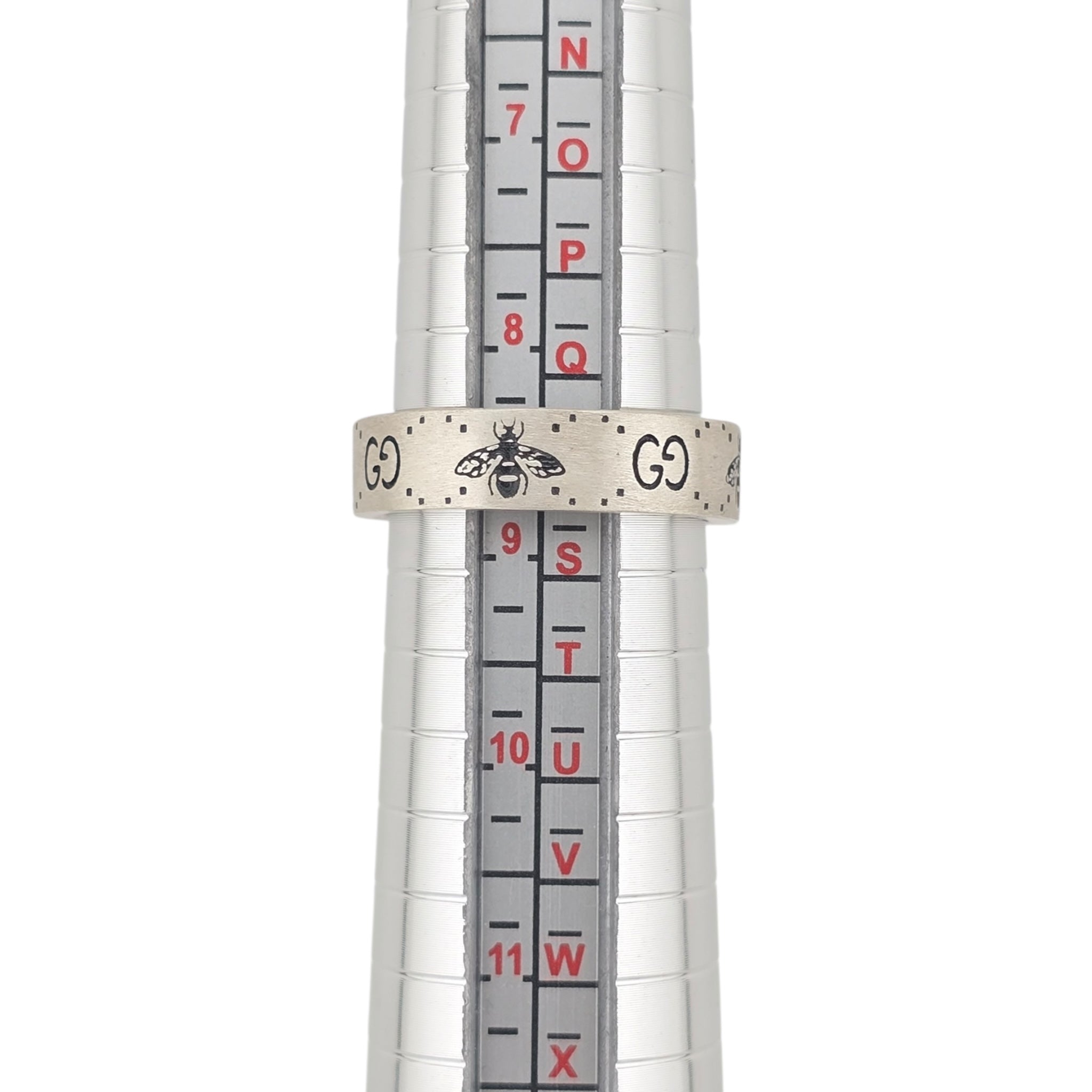 GUCCI GG Bee Motif 6mm Sterling Silver Ring GUCCI