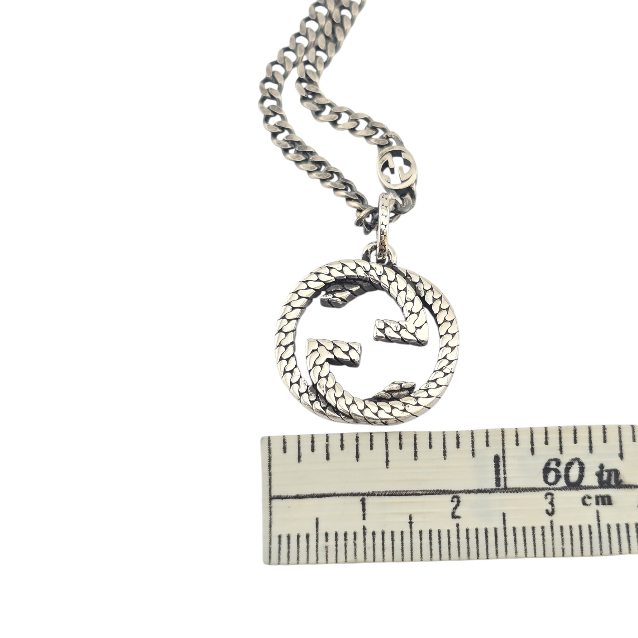 GUCCI GG Interlocking Silver Necklace 50cm GUCCI