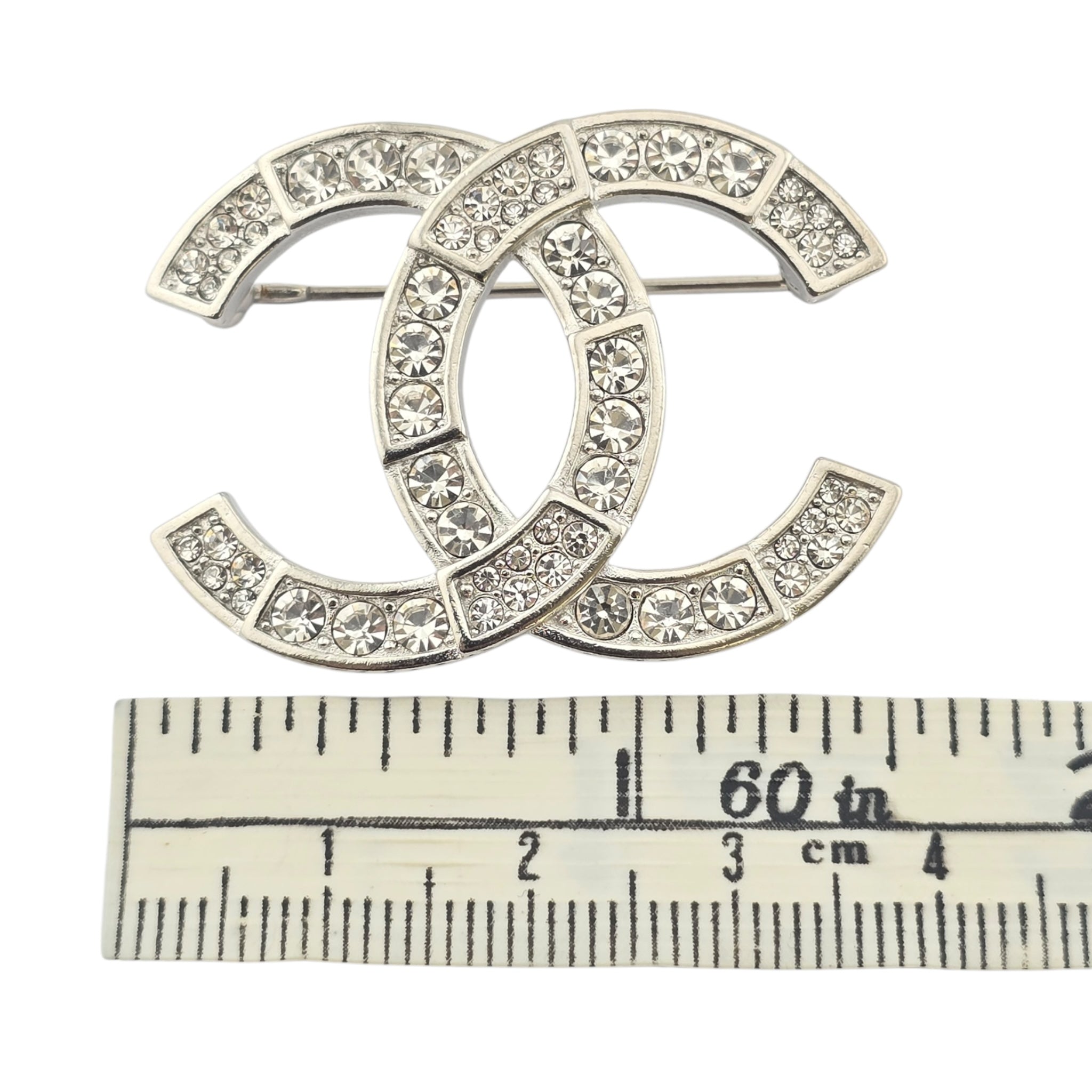 Chanel CC Silver Crystals Brooch 2020 CHANEL