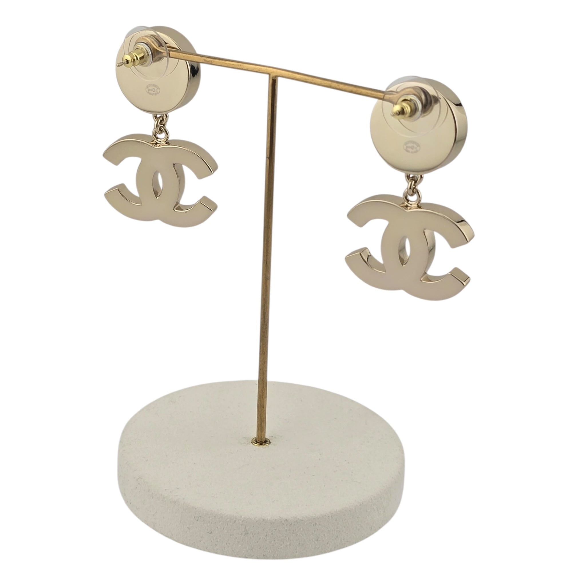 Chanel CC Black White Enamel Drop Earrings 2023 CHANEL