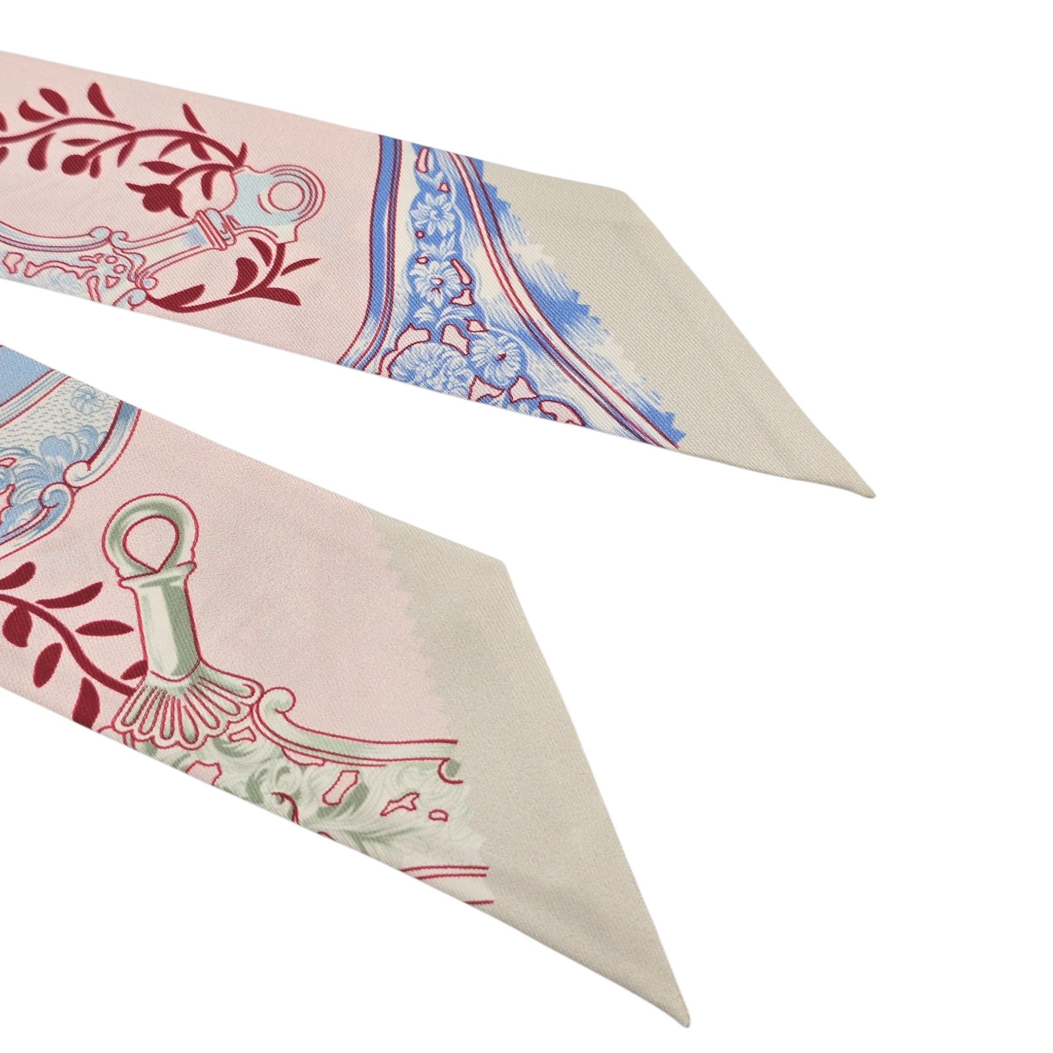 Hermes Silk Twilly Etriers Remix Pink HERMES