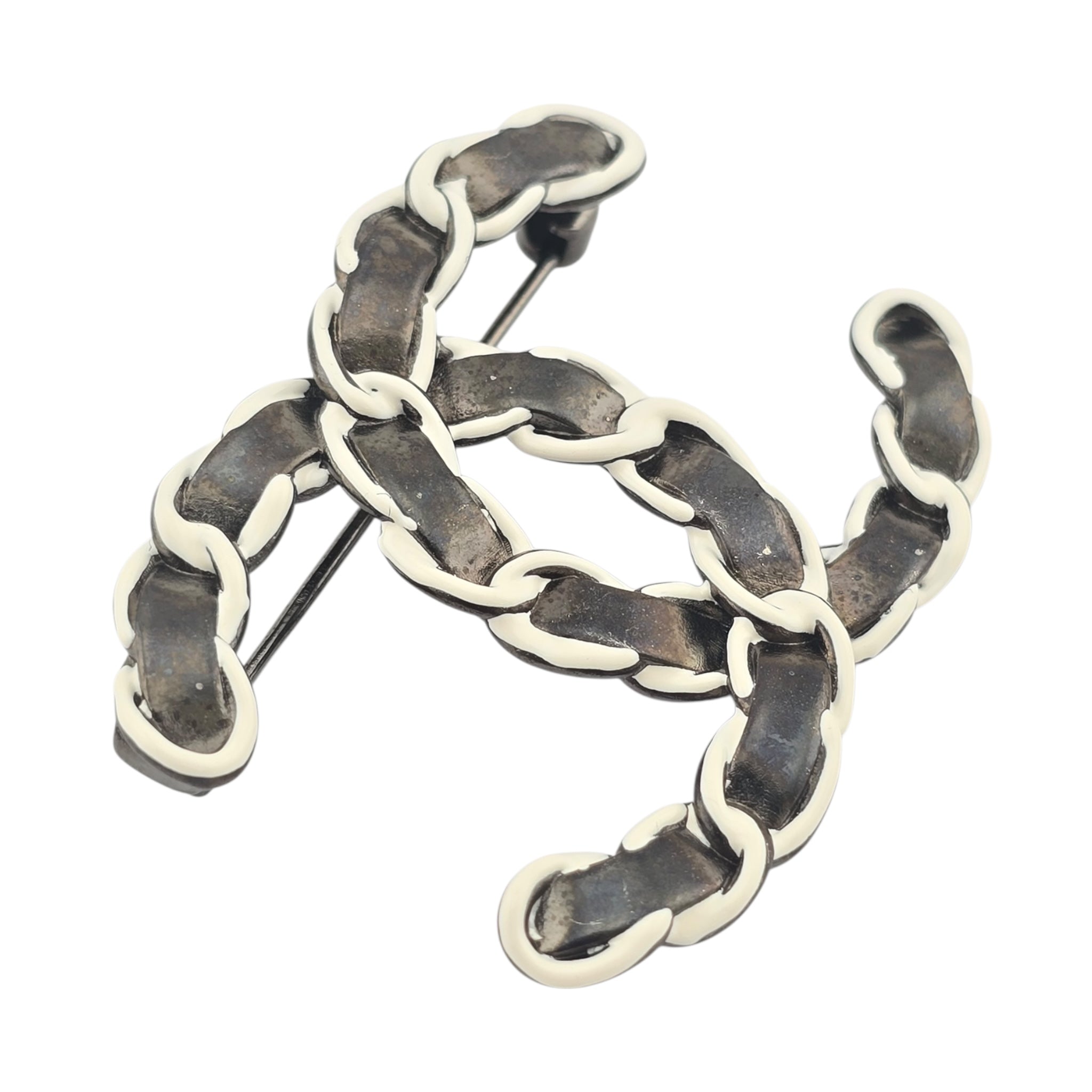 Chanel Metallic Lambskin Chain CC Brooch 2022 CHANEL