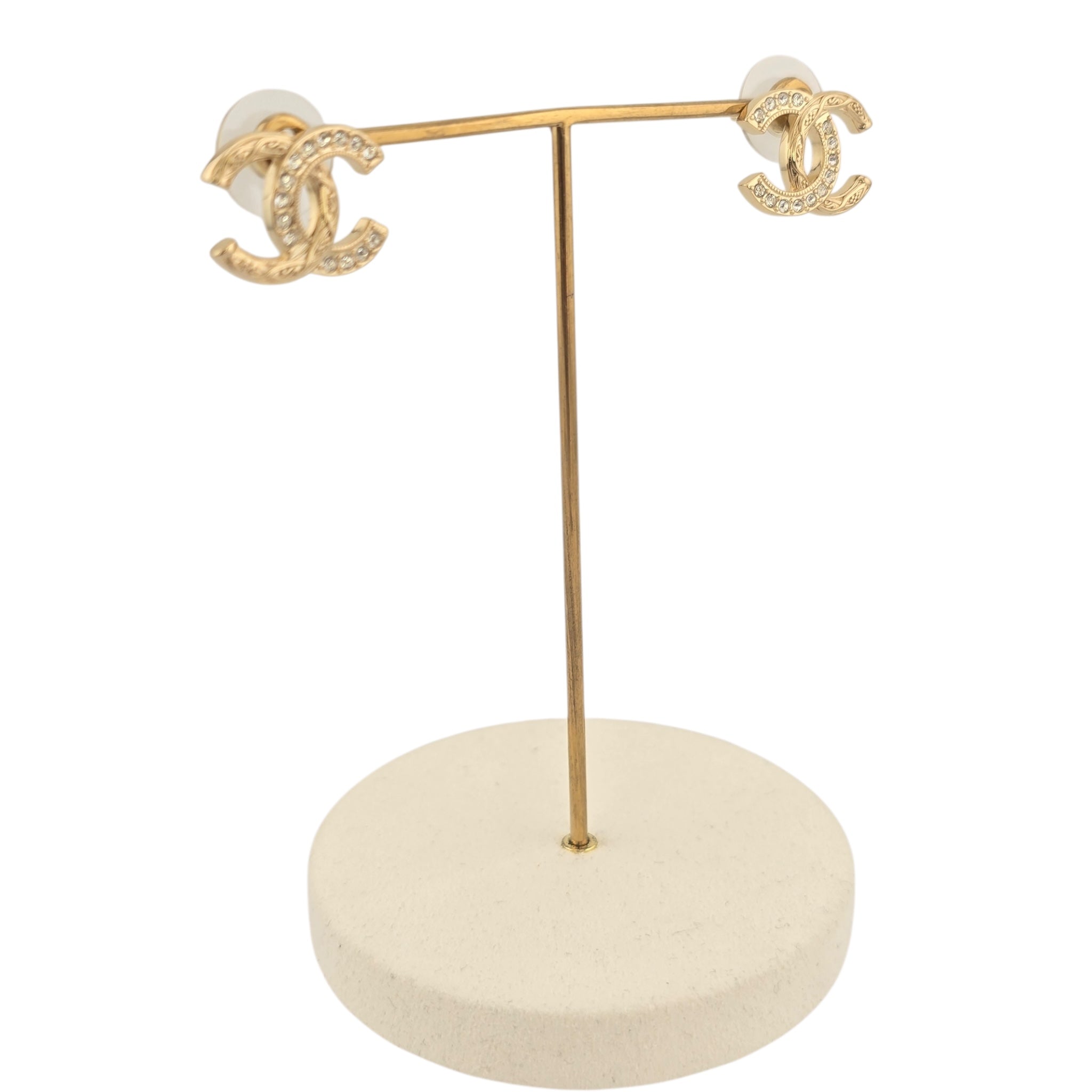 Chanel CC Gold Stud Earrings 2025 CHANEL