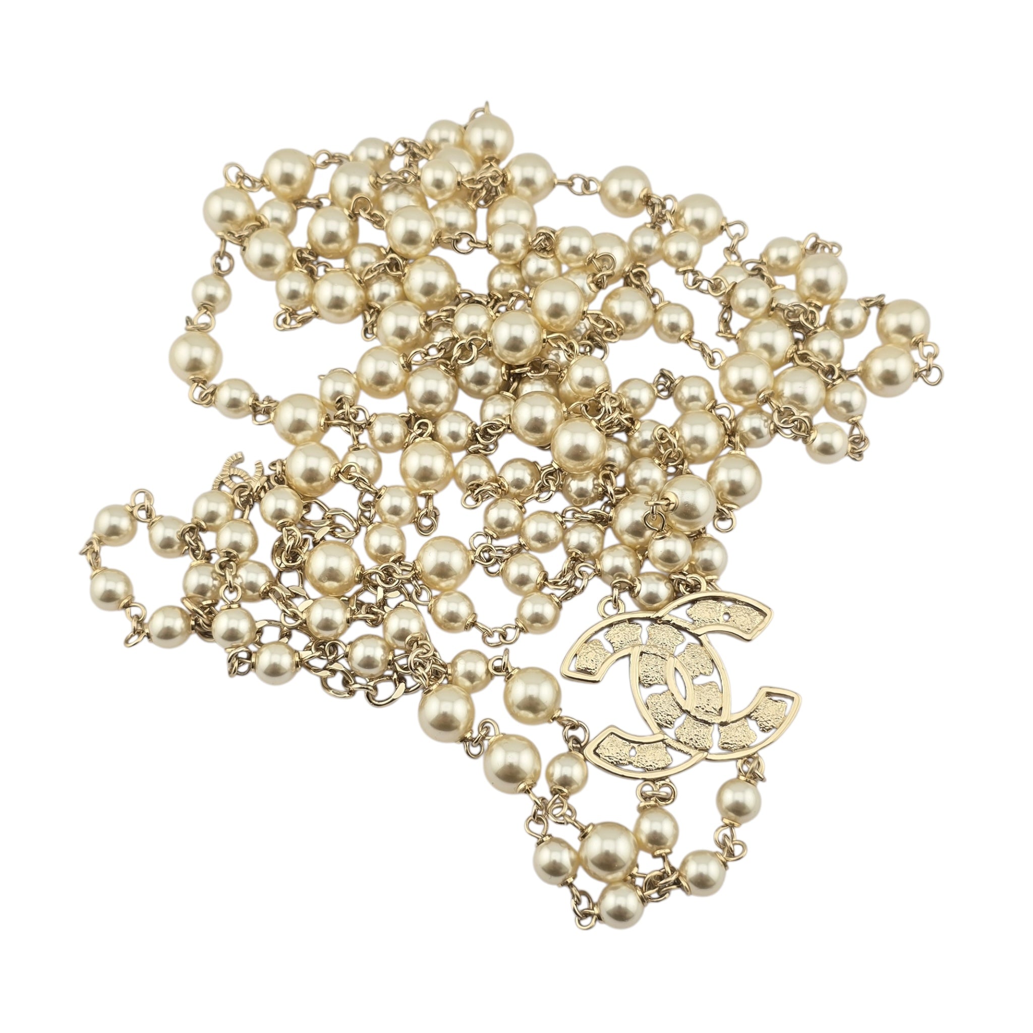 Chanel CC Multicoloured Faux Pearl Long Necklace 2025