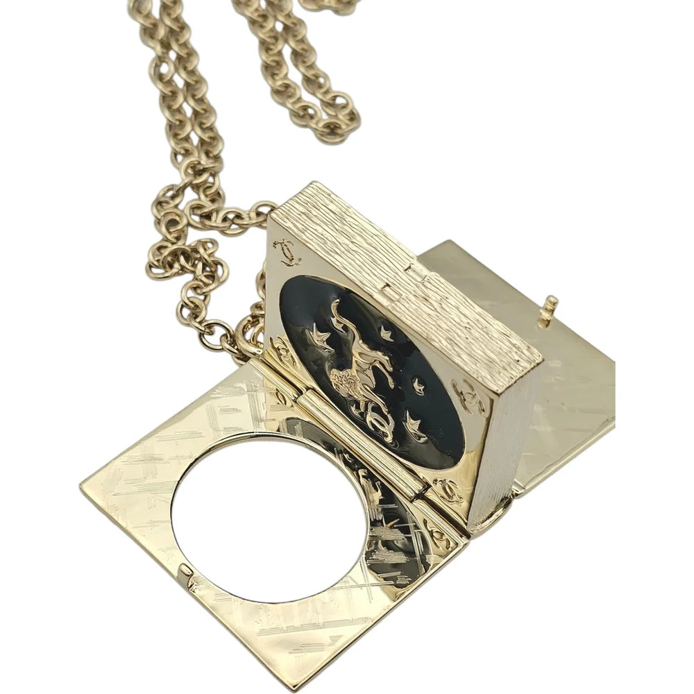 Chanel Enamel Lion Book Locket Pendant Necklace Cruise 2022 CHANEL