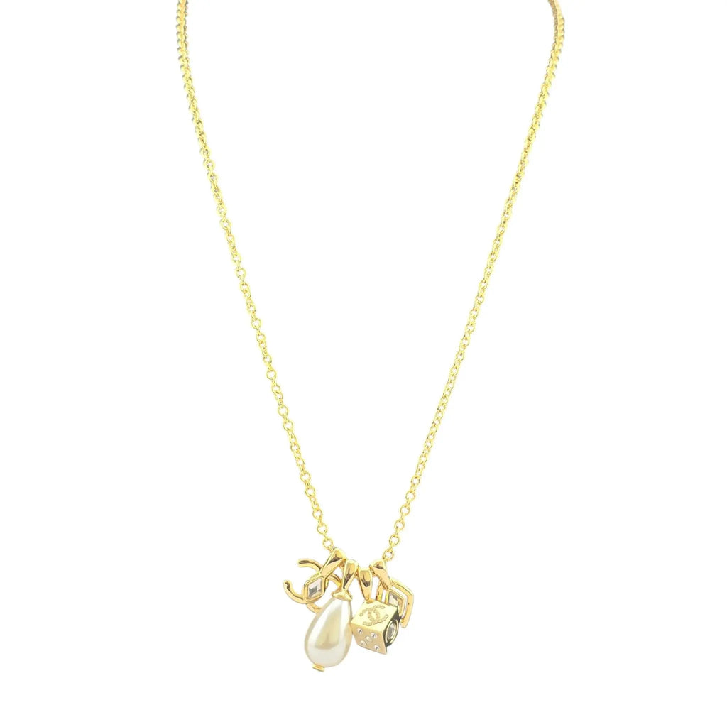 hanel CC Charms Gold Necklace 2023 CHANEL