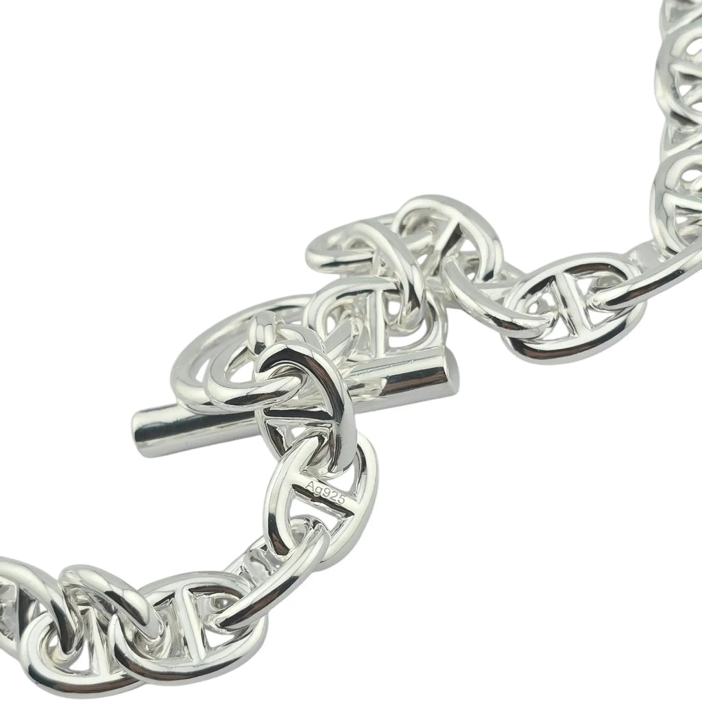 Hermes Chaine d'Ancre Necklace Silver Small Model HERMES