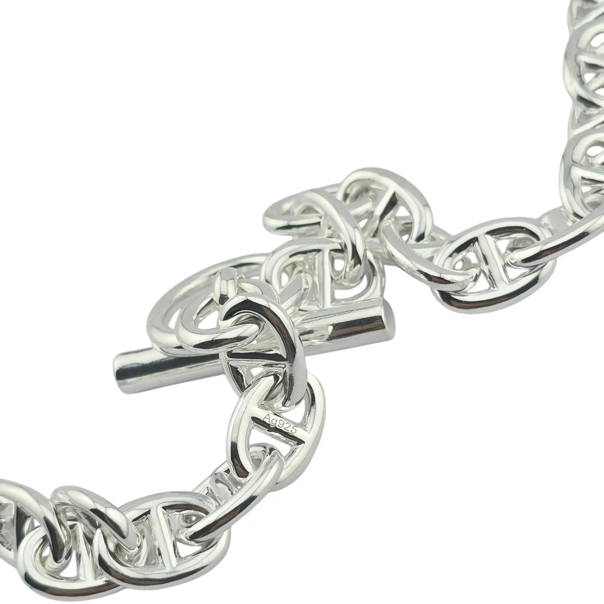 Hermes Chaine d'Ancre Necklace Silver Small Model HERMES