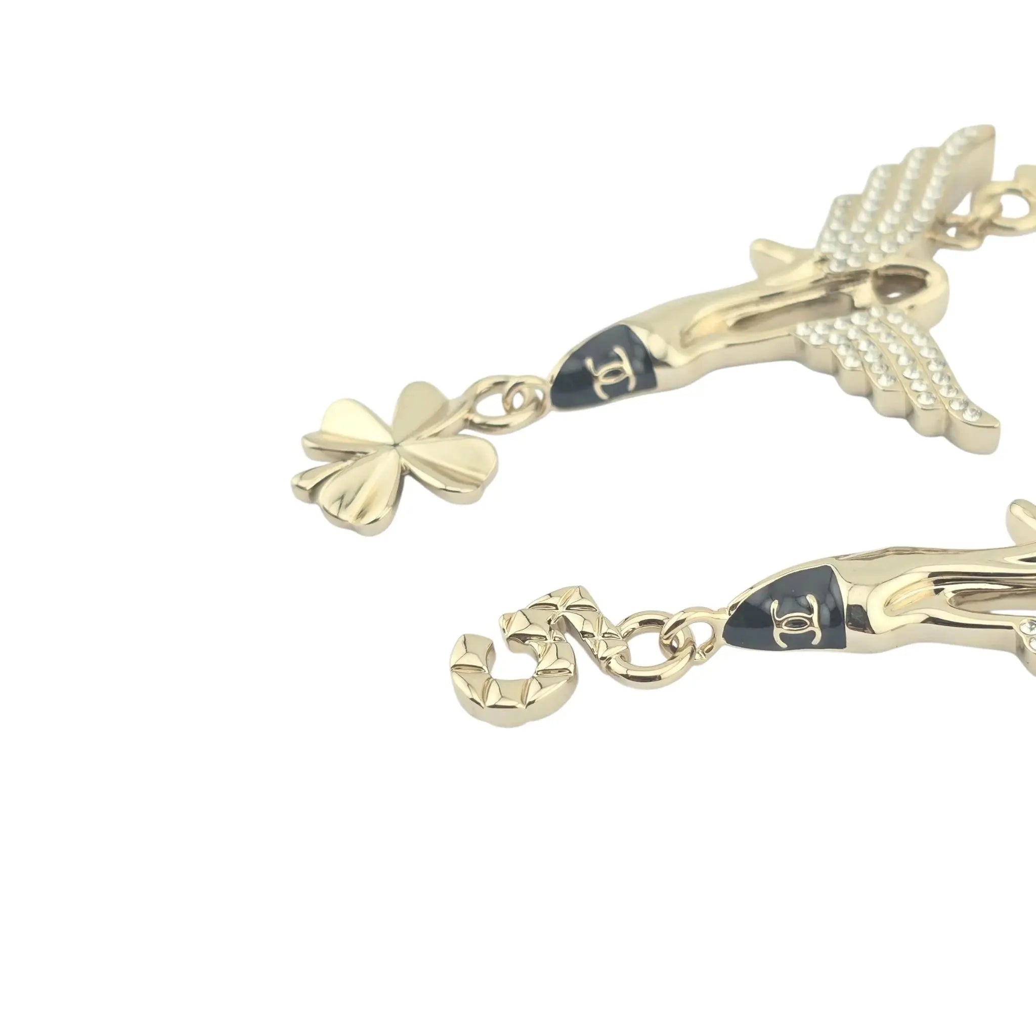 Chanel CC Drop Earrings Heel Wings 2023 CHANEL