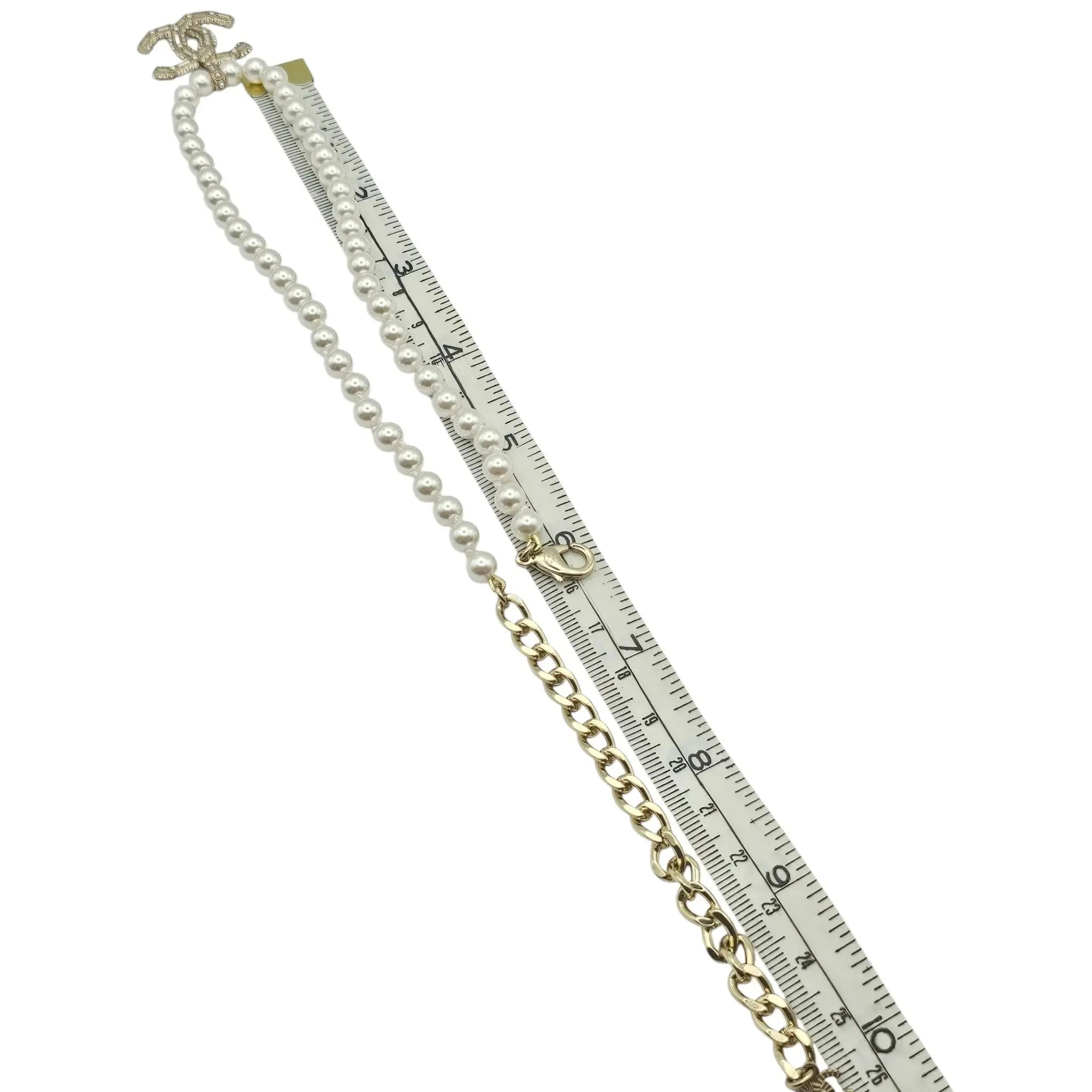 Chanel Faux Pearl & Strass CC Pendant Necklace 2022 BIJOUX HEAVEN