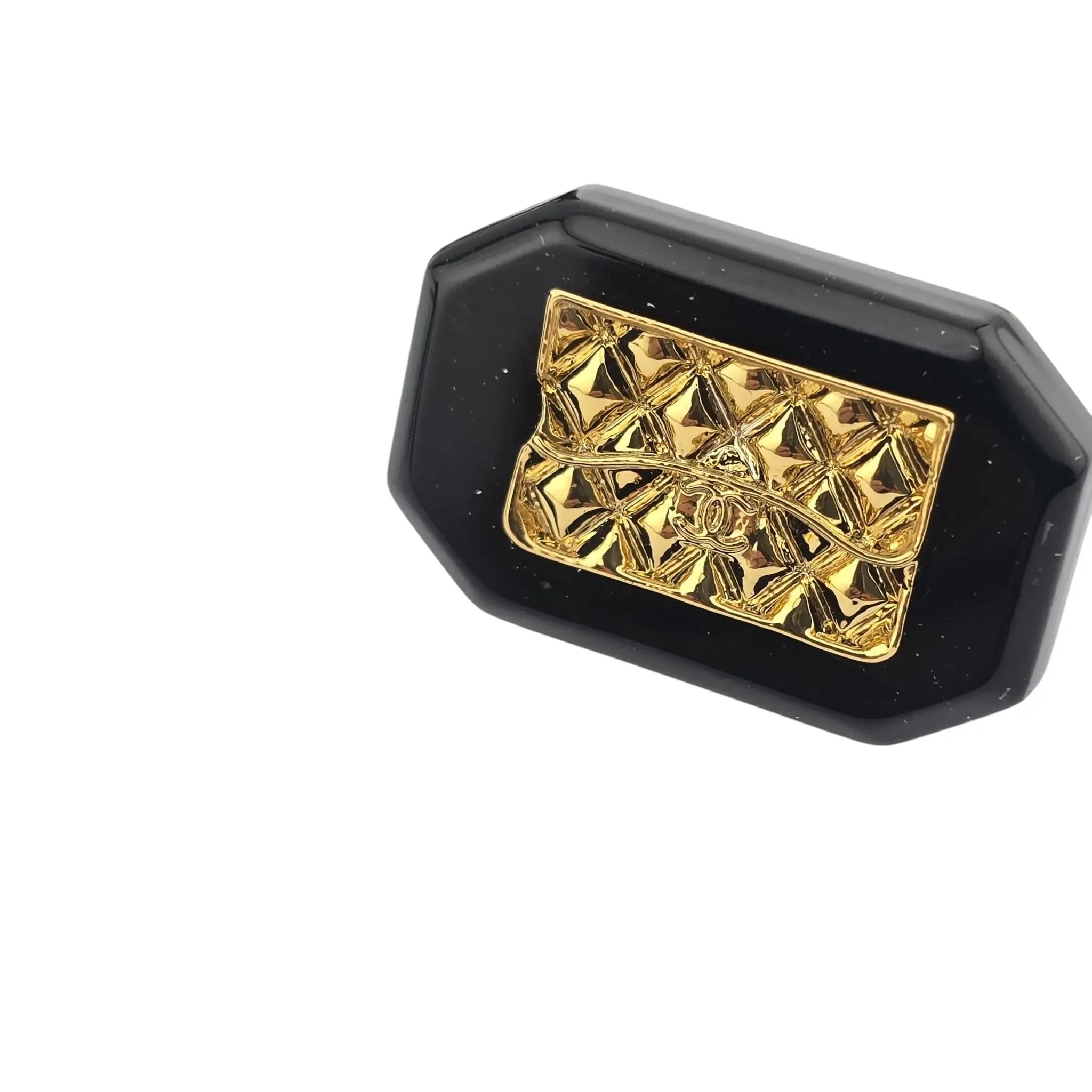 Chanel CC No 5 3 Black Gold Brooch 2023 CHANEL