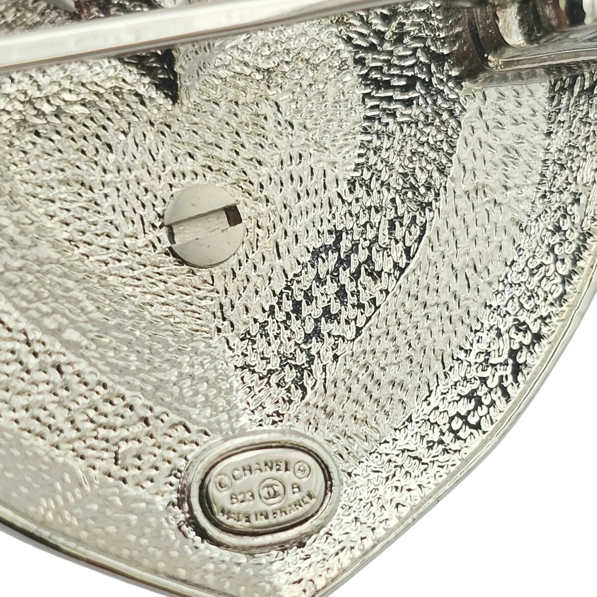 Chanel CC Silver Crystal Heart Brooch 2023 CHANEL