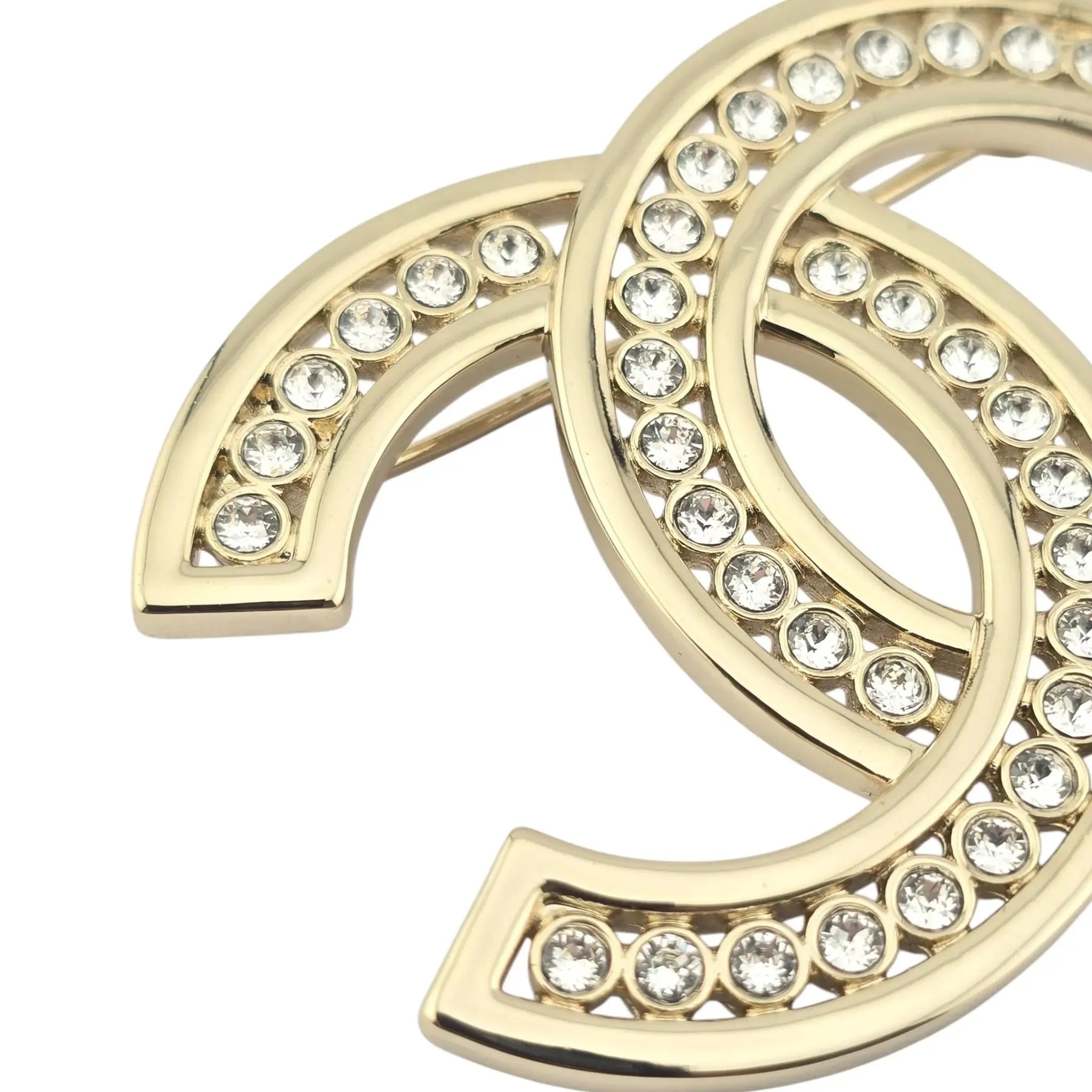 Chanel CC Gold Crystal Brooch B23 CHANEL