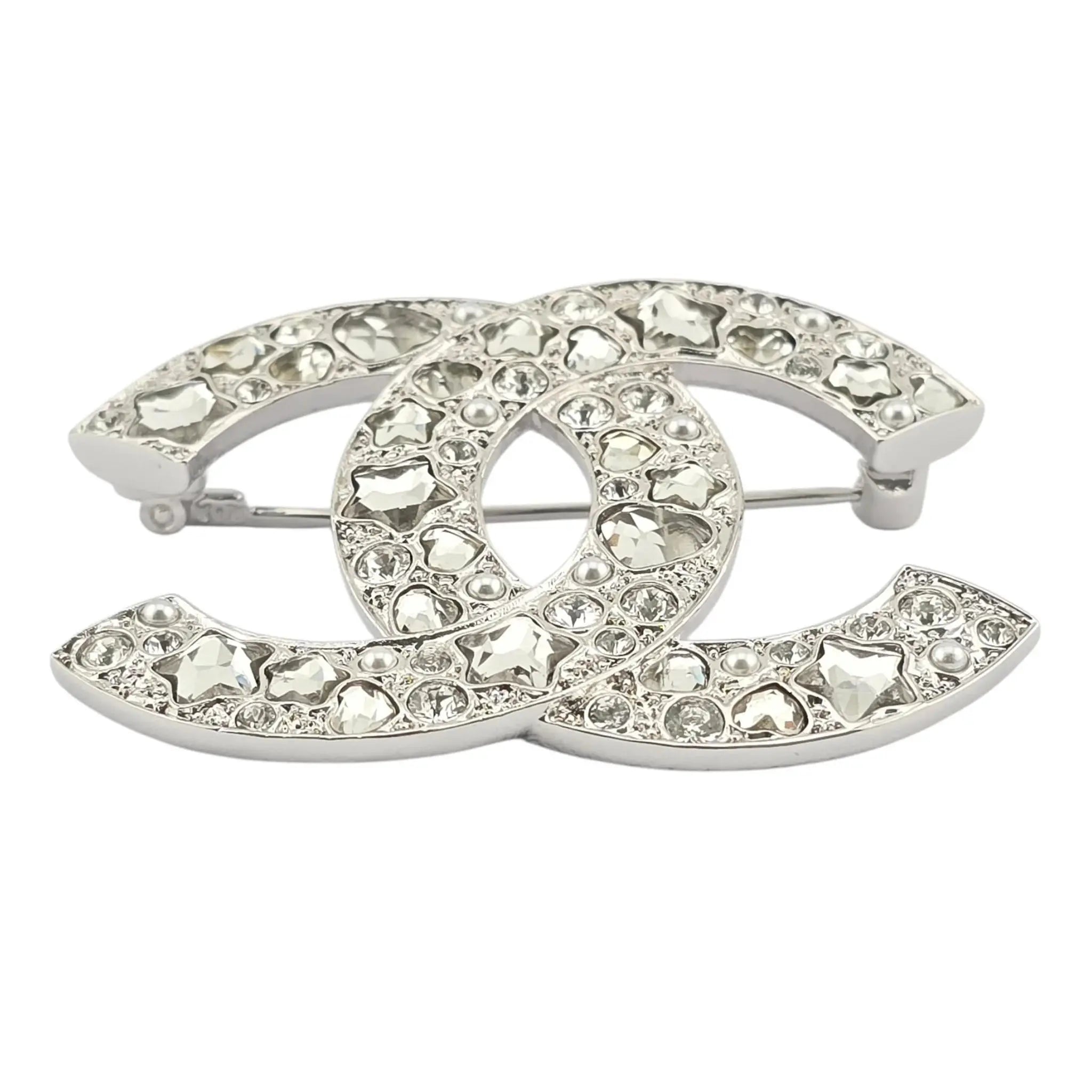 Chanel CC Silver Star Crystal Brooch 2025 CHANEL