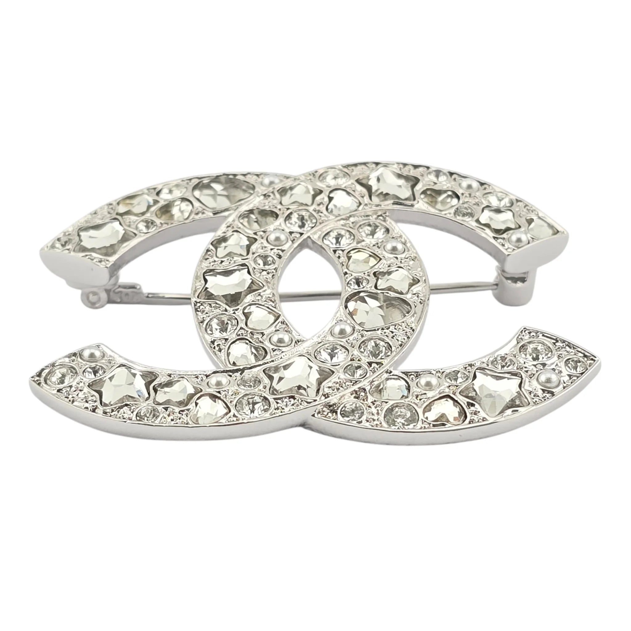 Chanel CC Silver Star Crystal Brooch 2025 CHANEL