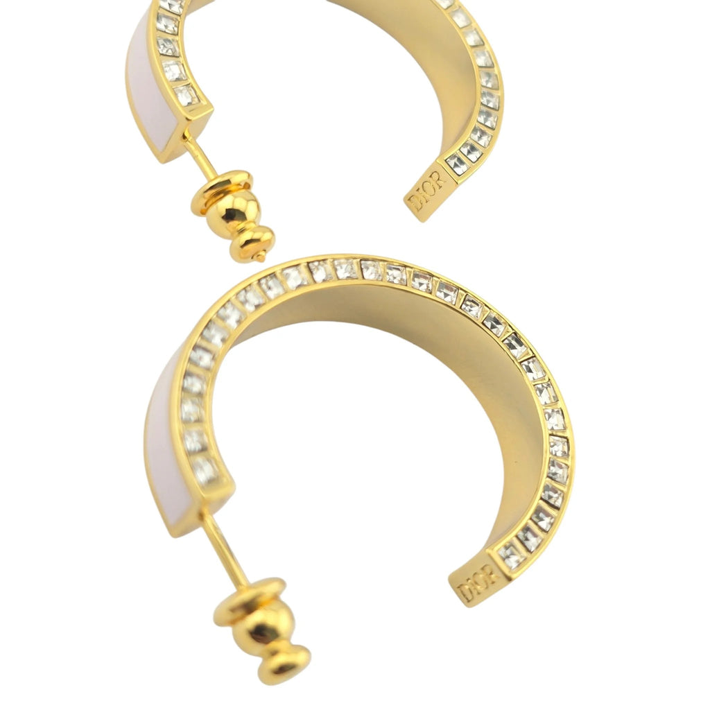 Christian Dior Large Dior Night Code Hoop Pink Earrings DIOR