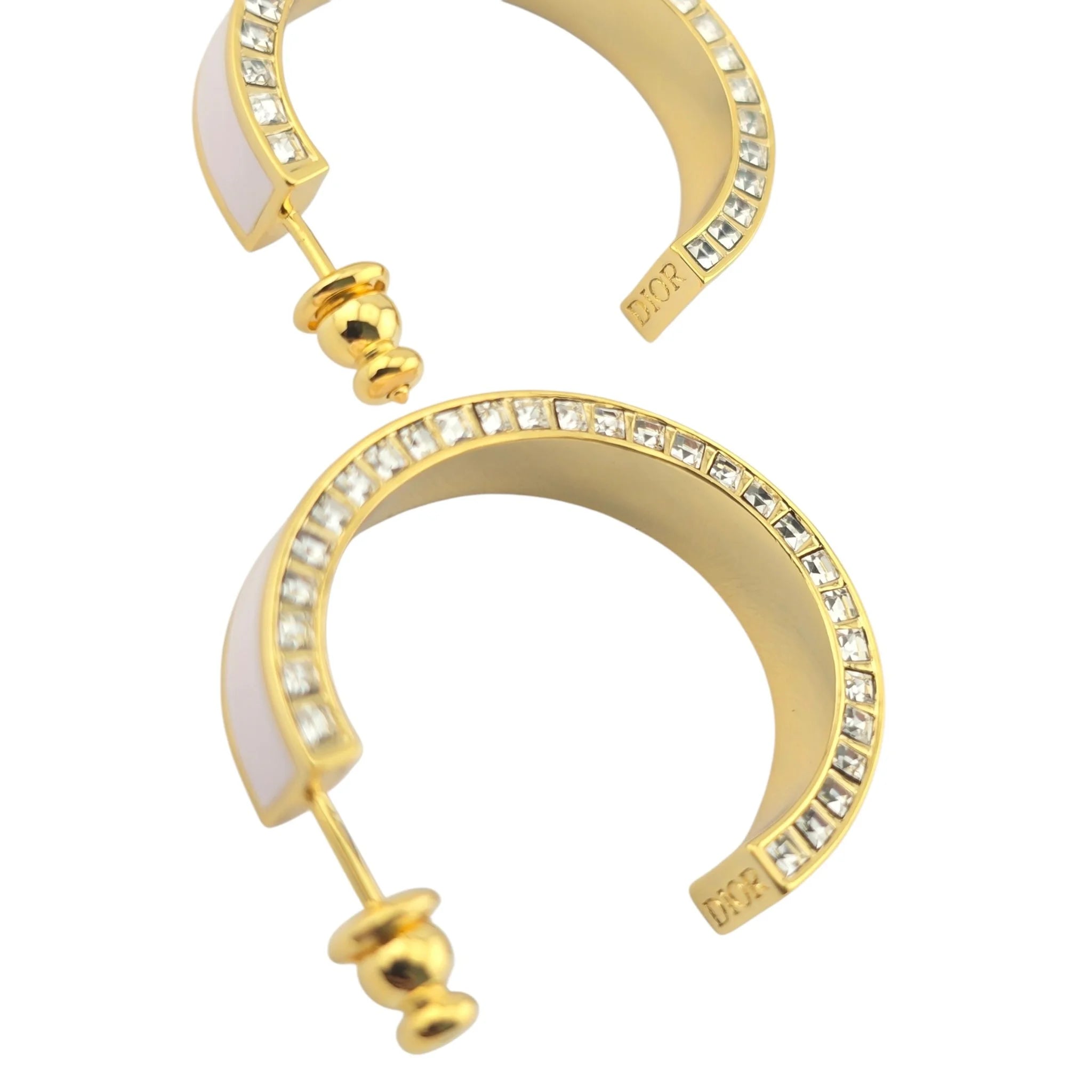 Christian Dior Large Dior Night Code Hoop Pink Earrings DIOR