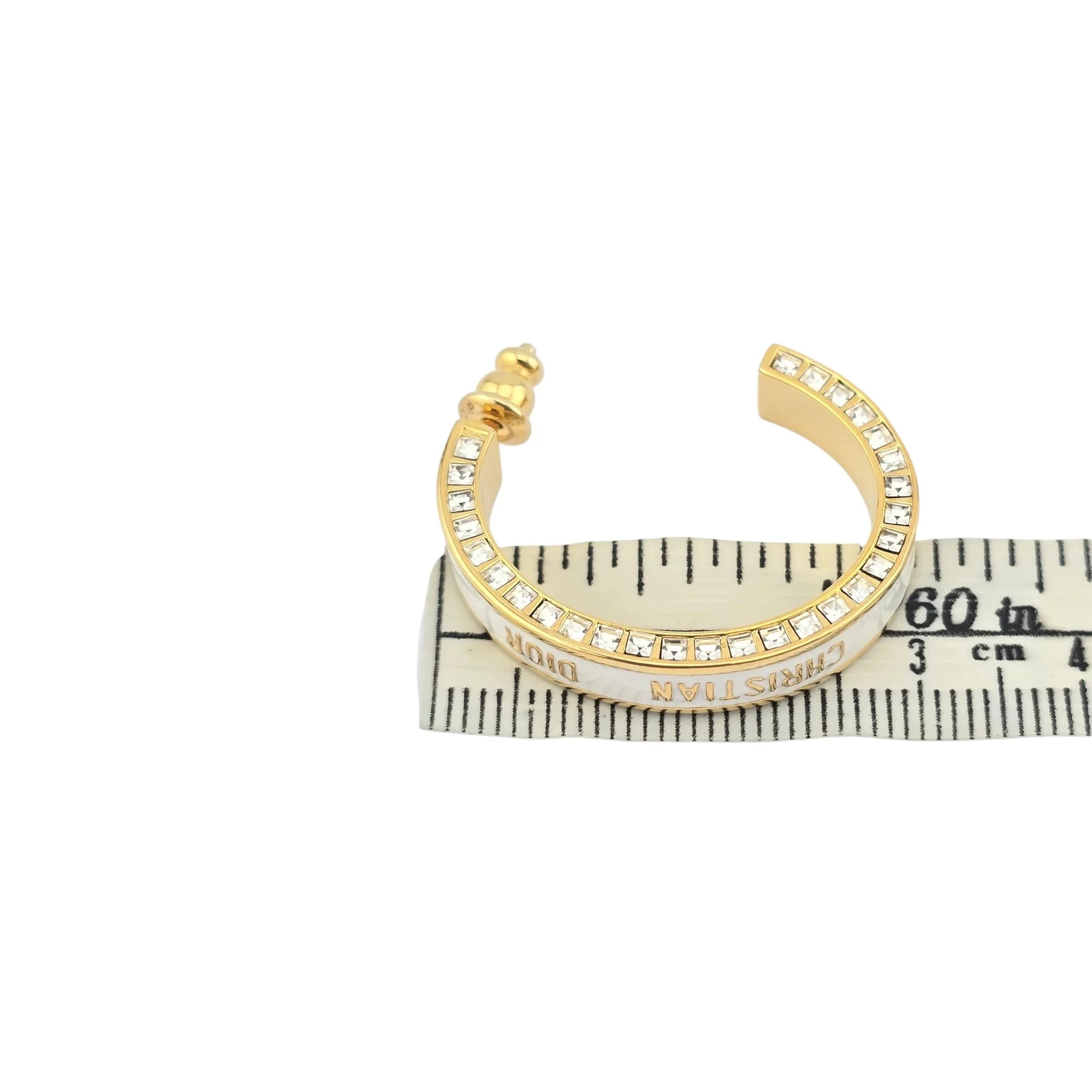 Christian Dior Large Dior Night Code Hoop White Earrings DIOR