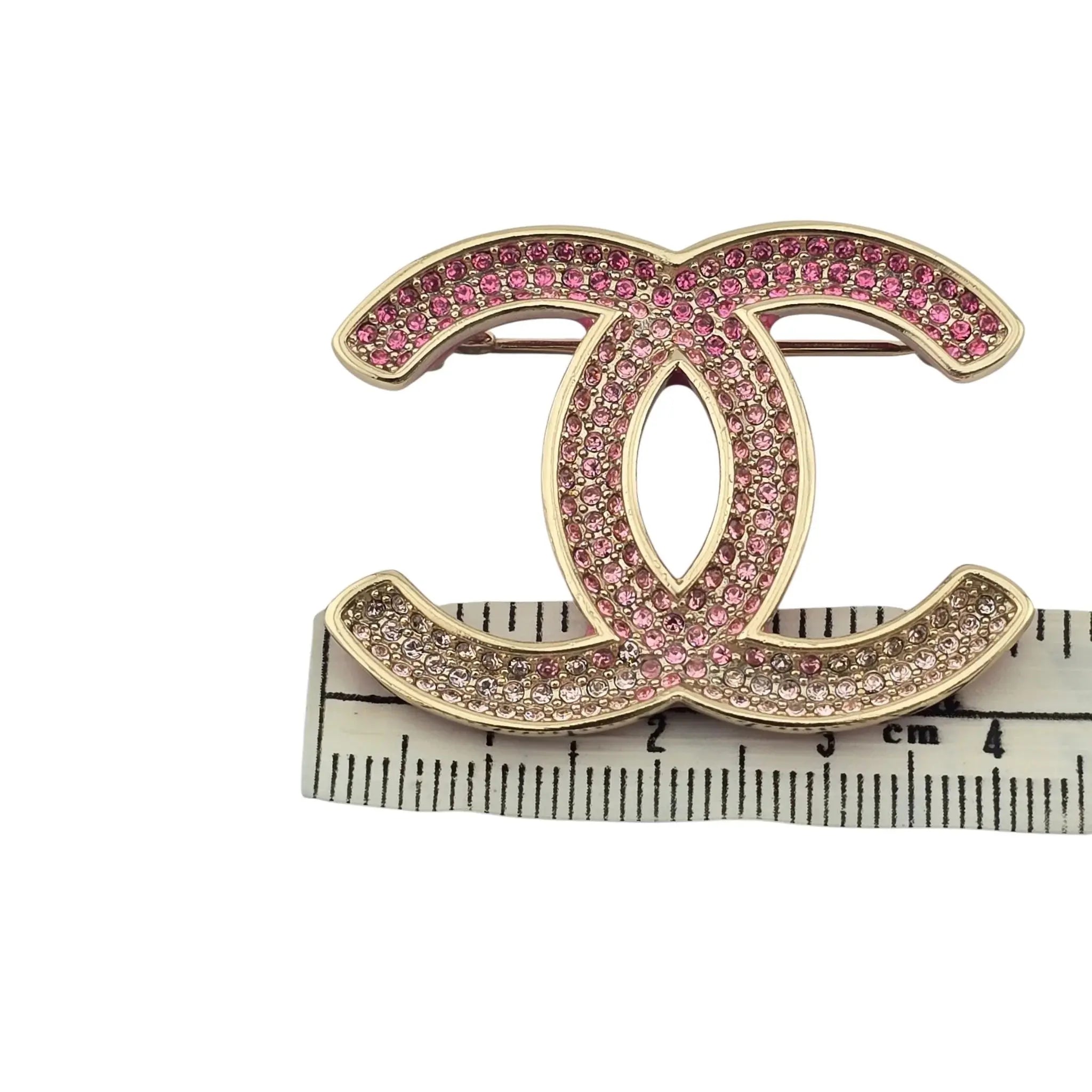 Chanel CC Pink Crystal Brooch 2023 CHANEL