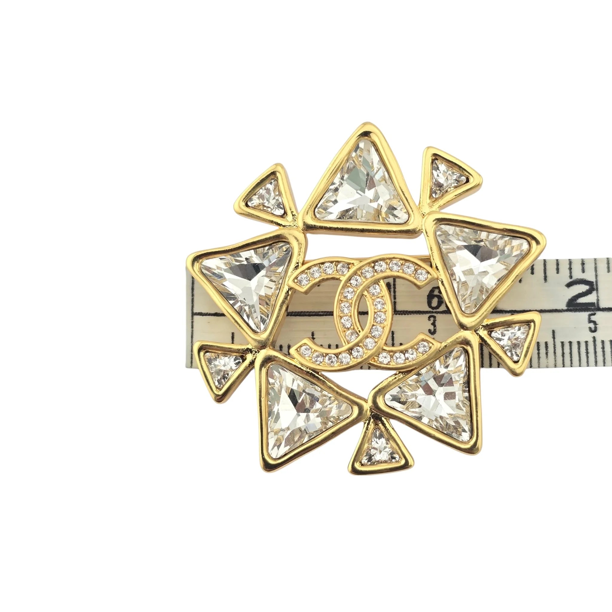 Chanel CC Crystal Gold Brooch 2020 CHANEL