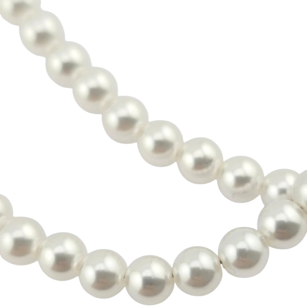 Chanel CC Long Faux Pearl Necklace Blue Heart 2025 CHANEL