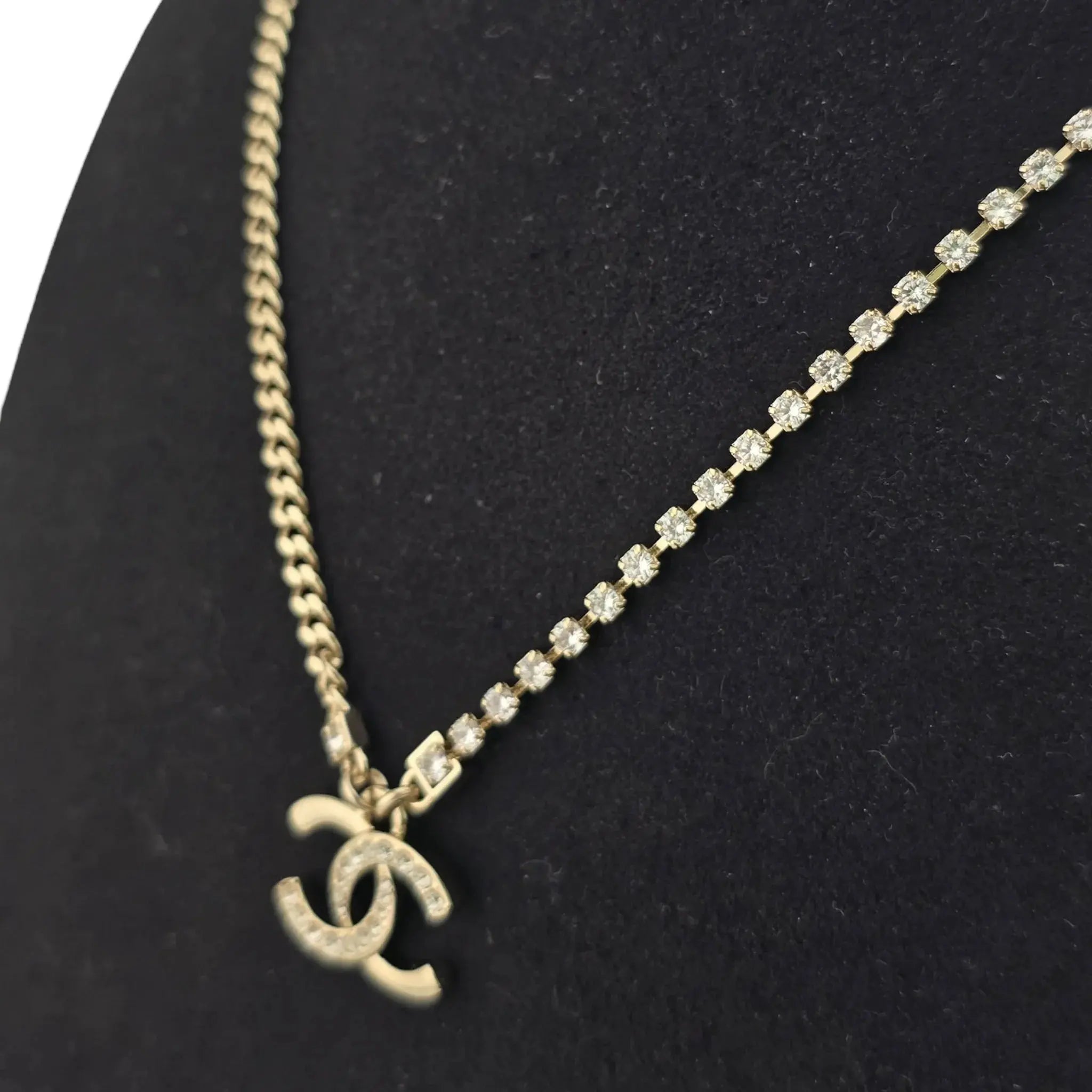 Chanel CC Gold Crystal Chain Necklace 2024 CHANEL