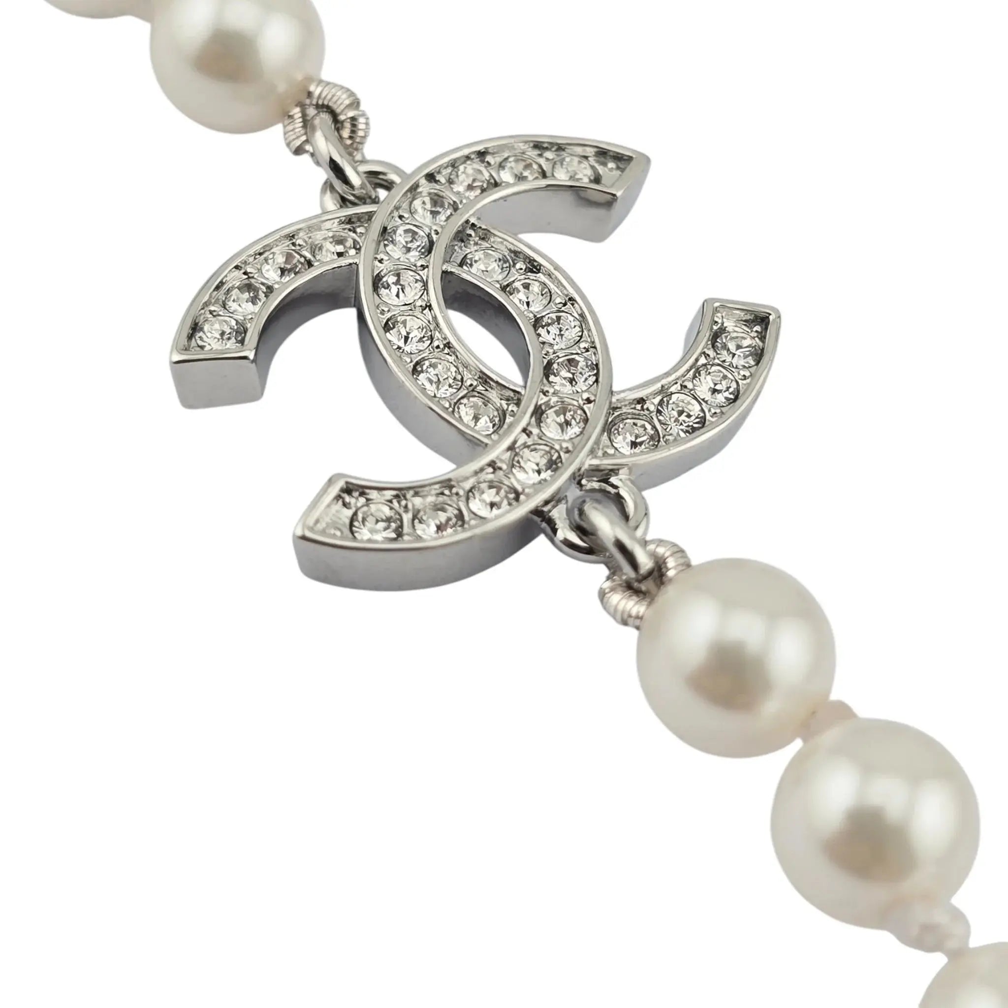 Chanel CC Long Faux Pearl Green Necklace 2023 CHANEL
