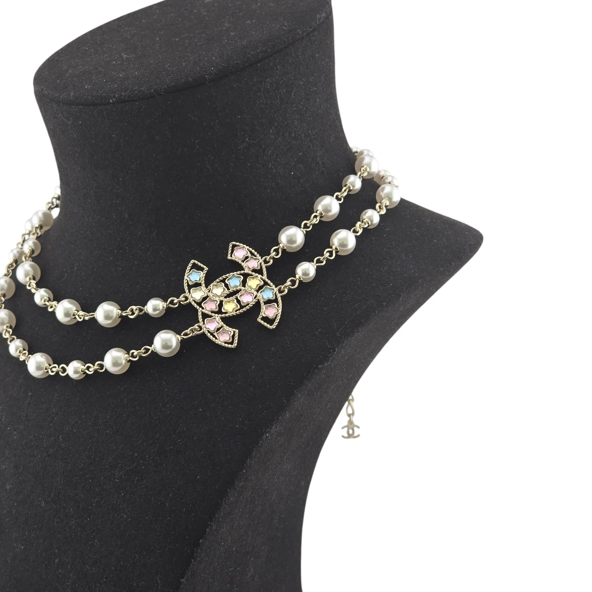 Chanel CC Multicoloured Faux Pearl Necklace 2025 CHANEL