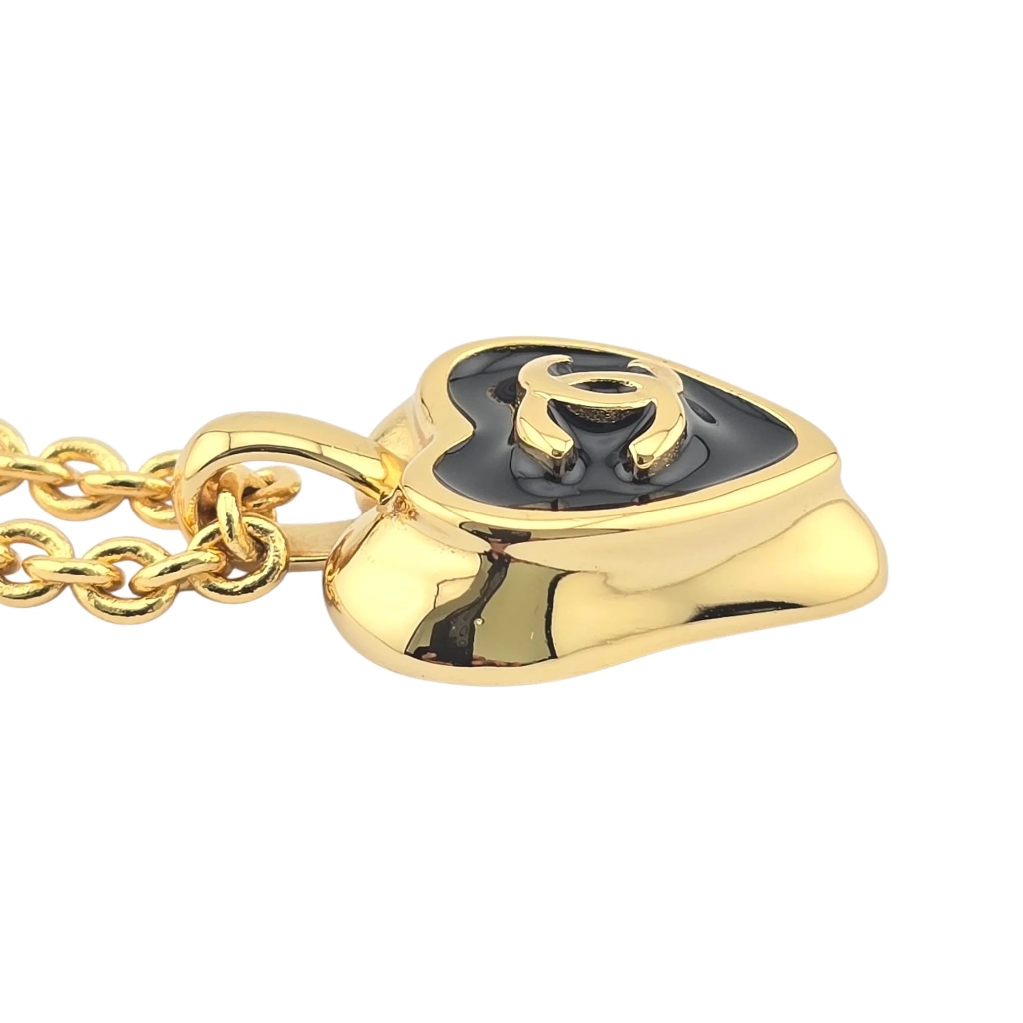 Chanel CC Pendant Gold Black Necklace 2025 CHANEL