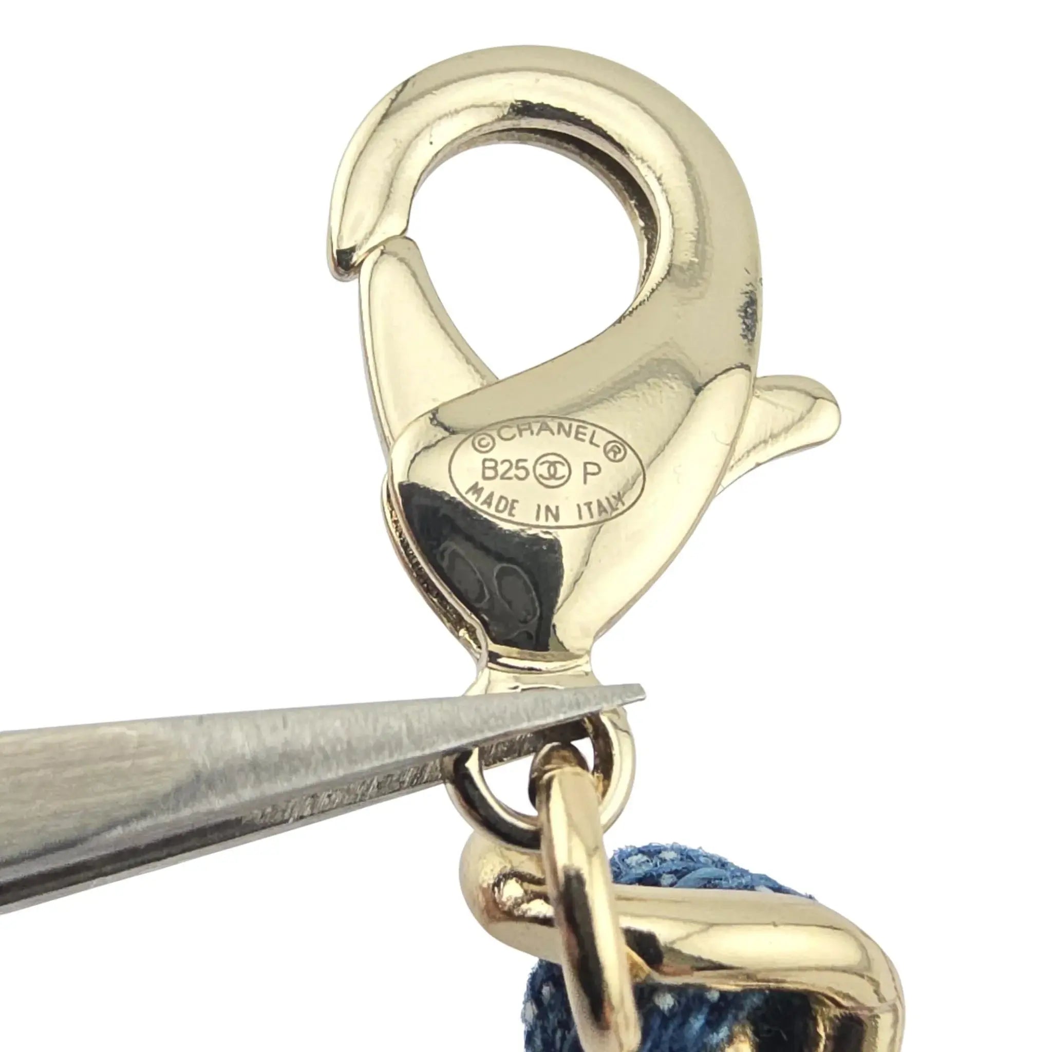 Chanel CC Blue Denim Gold Necklace 2025 CHANEL