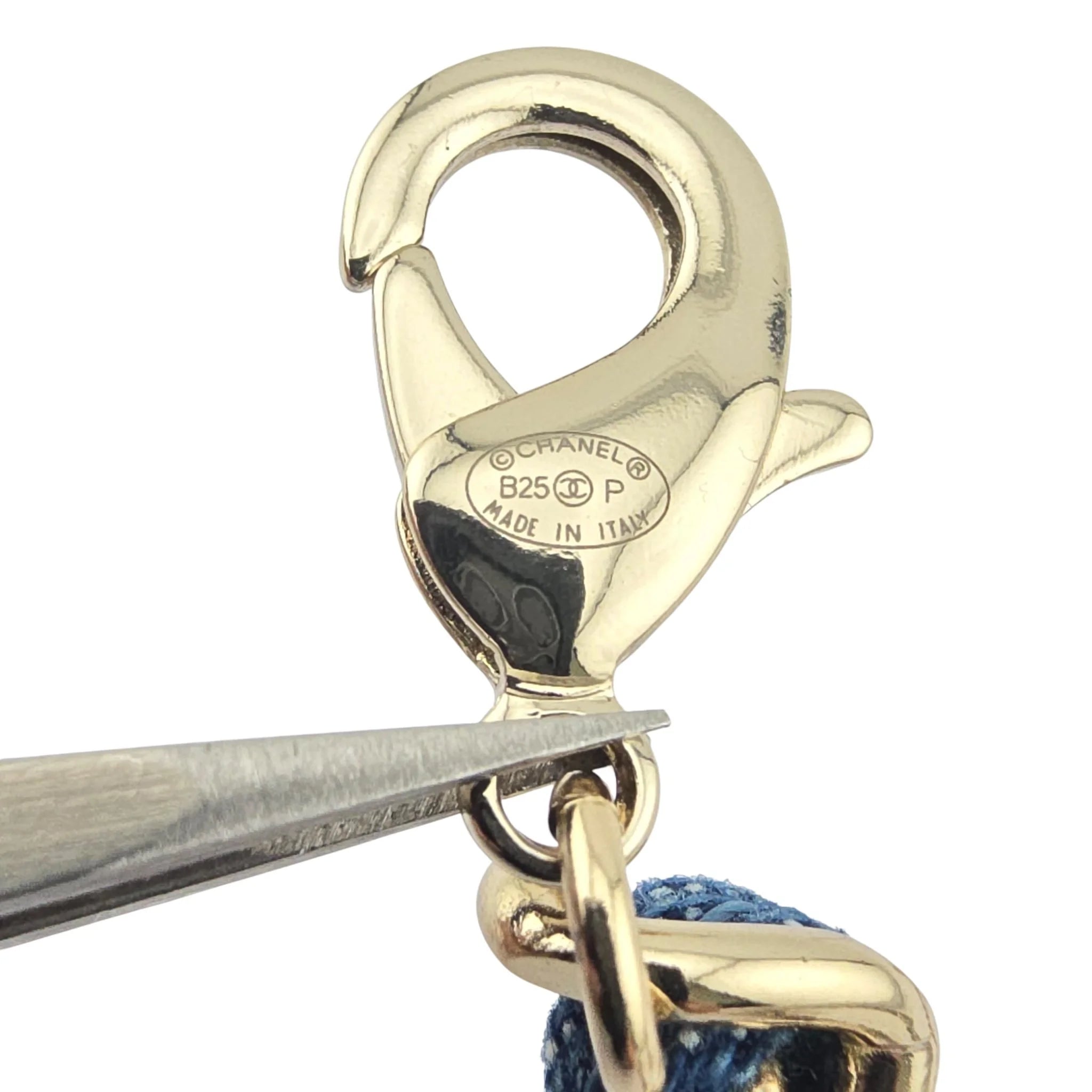 Chanel CC Blue Denim Gold Necklace 2025 CHANEL
